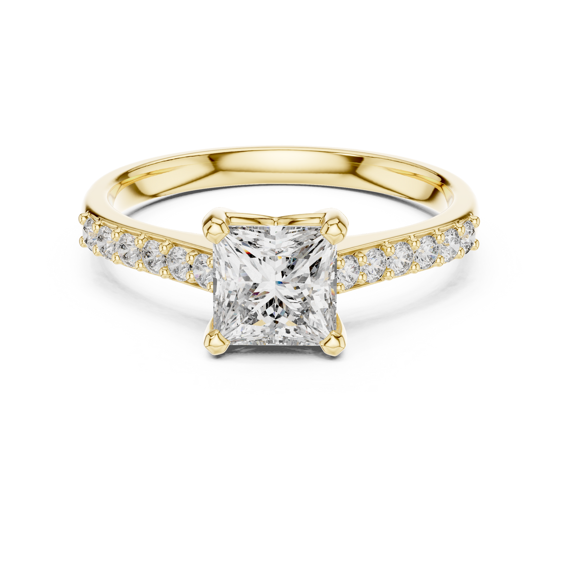 Stunning Princess Diamond With Side Stone