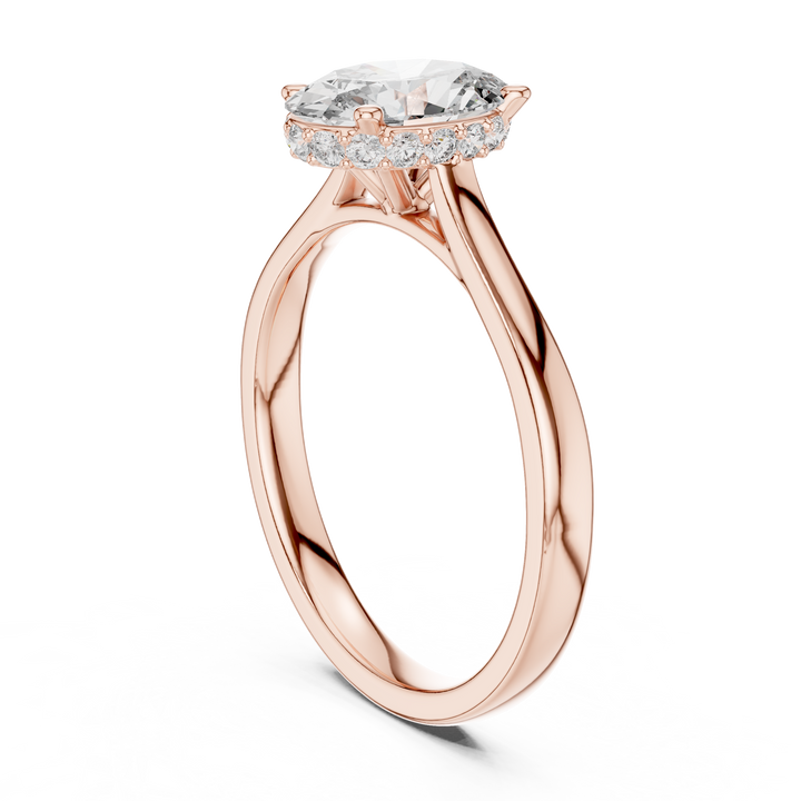 Modern Oval Diamond Engagement Ring with Hidden Sparkle