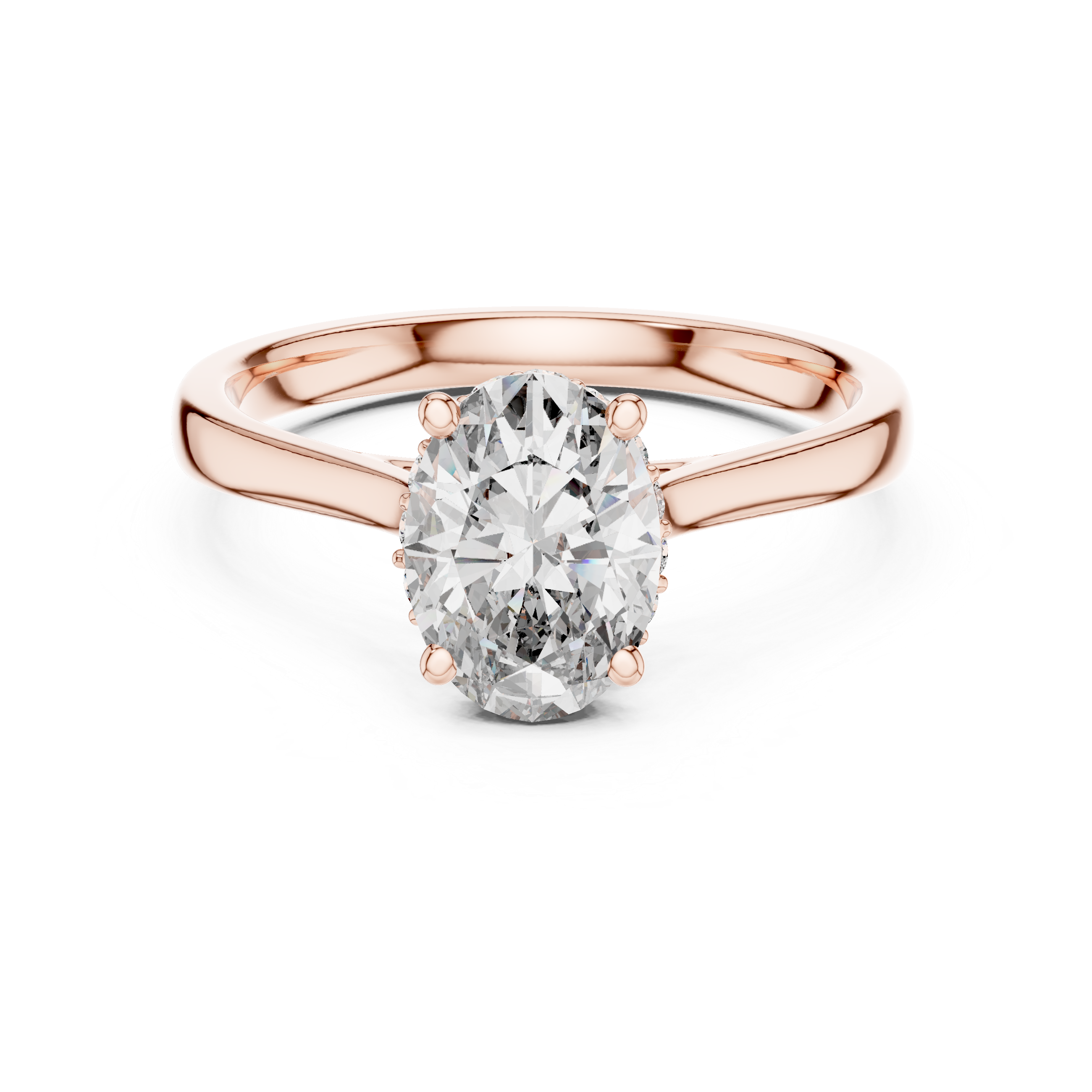 Modern Oval Diamond Engagement Ring with Hidden Sparkle