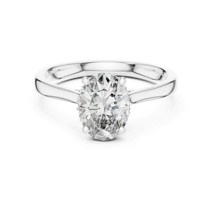 Modern Oval Diamond Engagement Ring with Hidden Sparkle