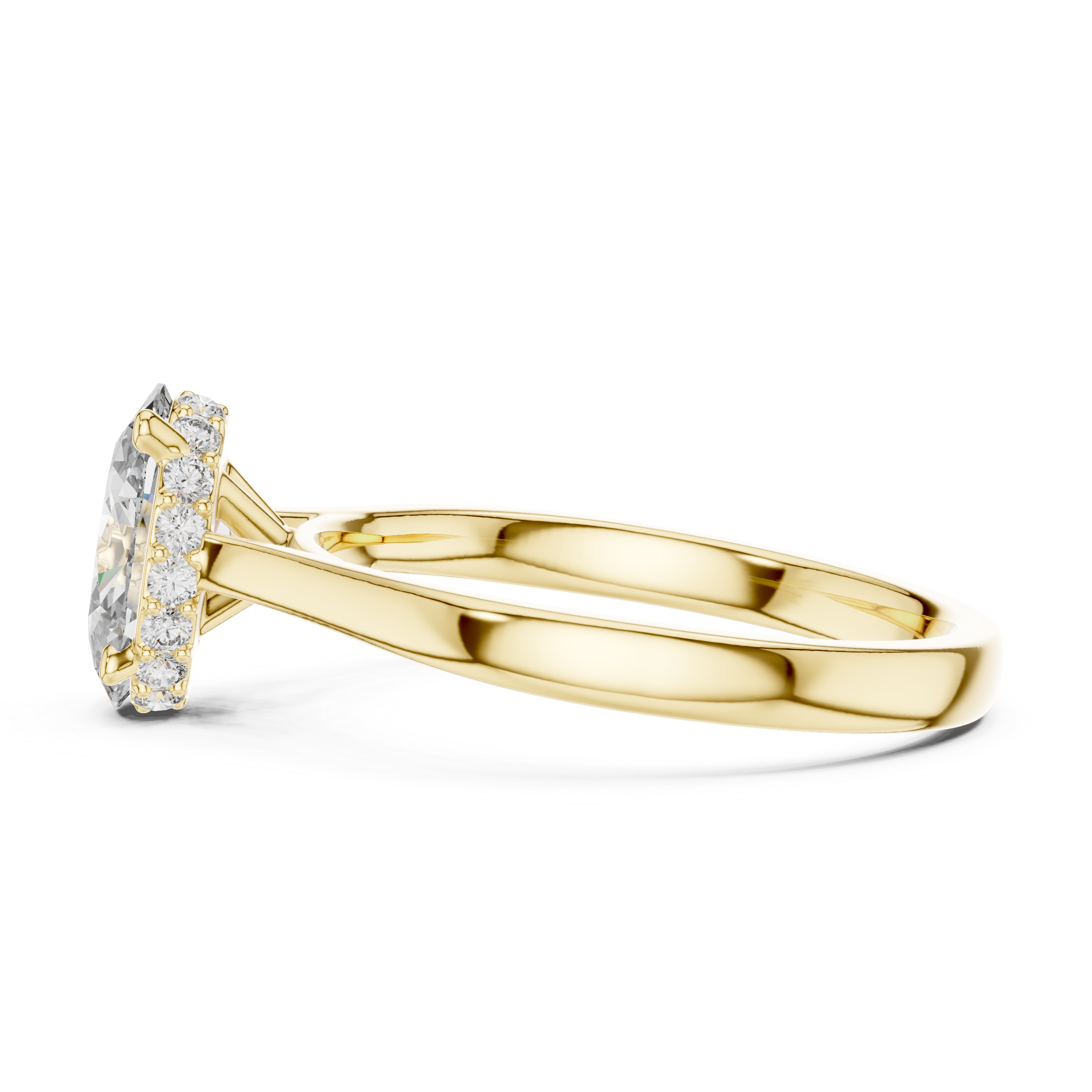 Modern Oval Diamond Engagement Ring with Hidden Sparkle