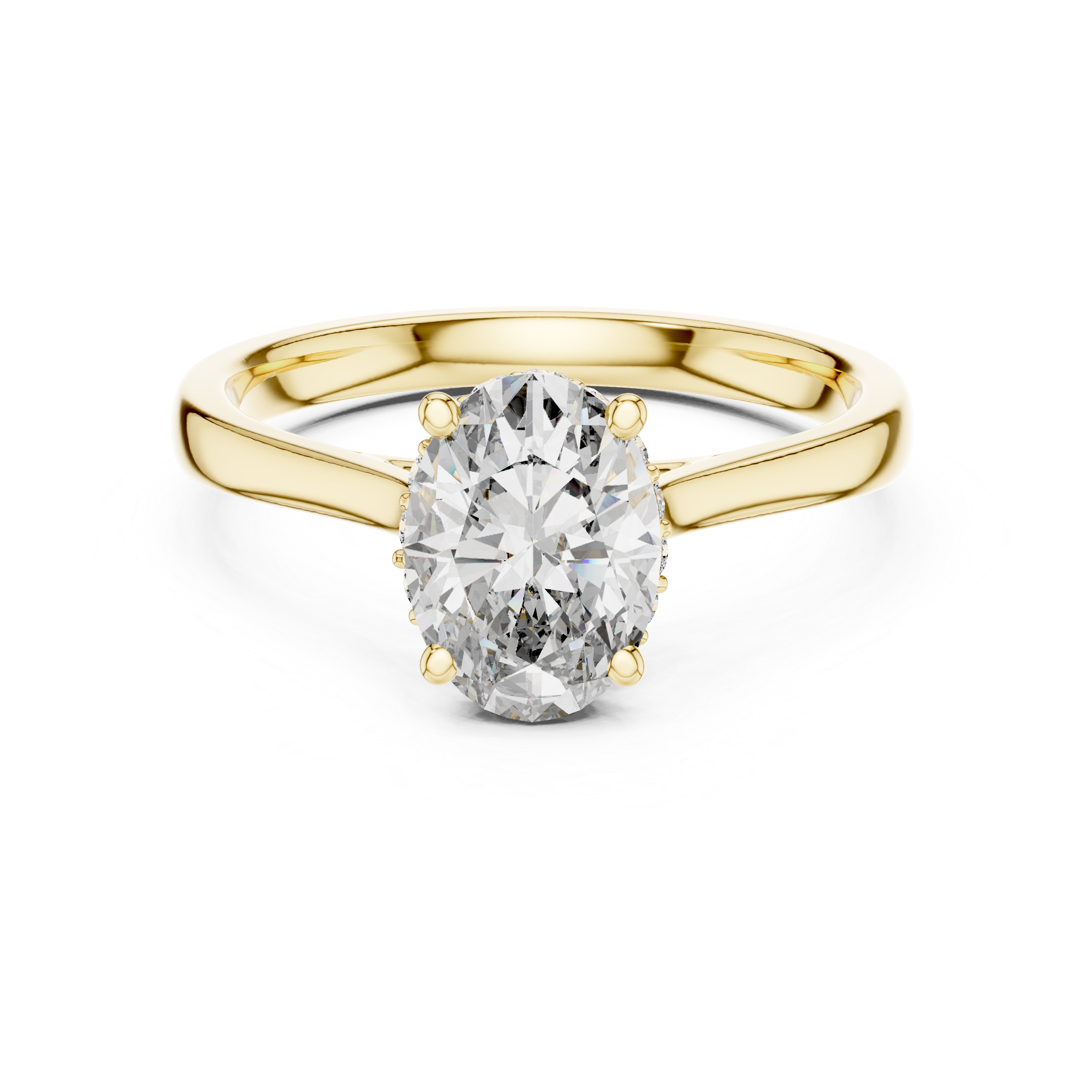 Modern Oval Diamond Engagement Ring with Hidden Sparkle