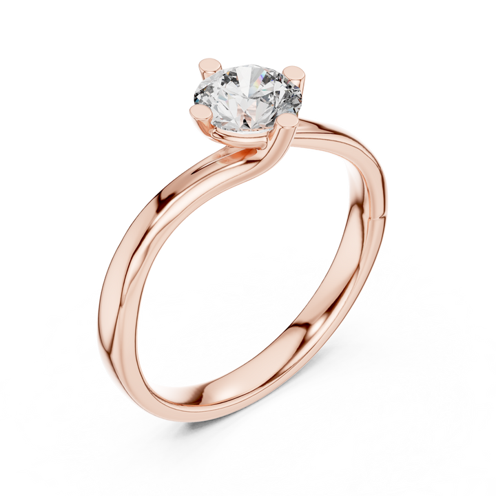Stunning Round Cut Center Diamond Ring – Gold Beauty