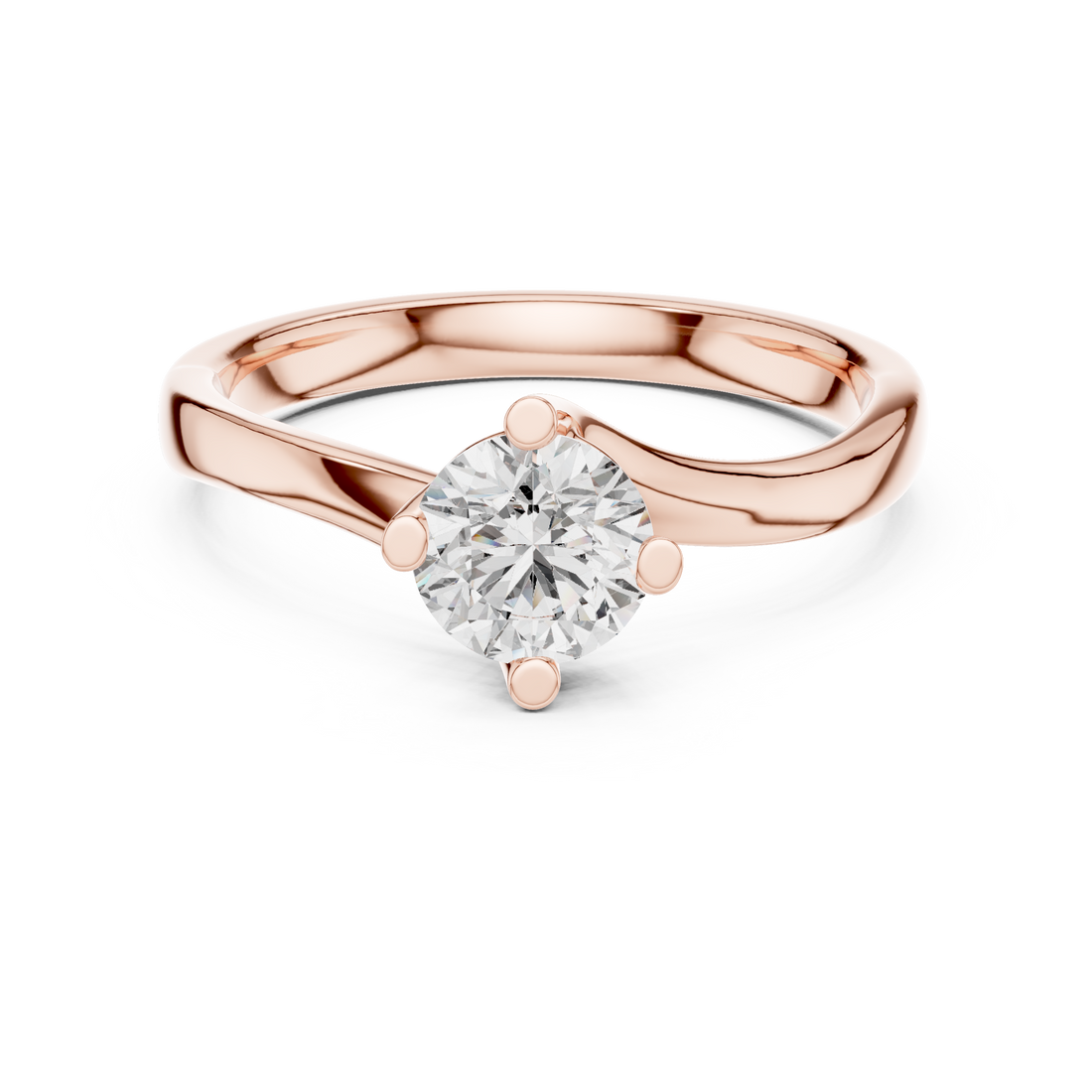 Stunning Round Cut Center Diamond Ring – Gold Beauty