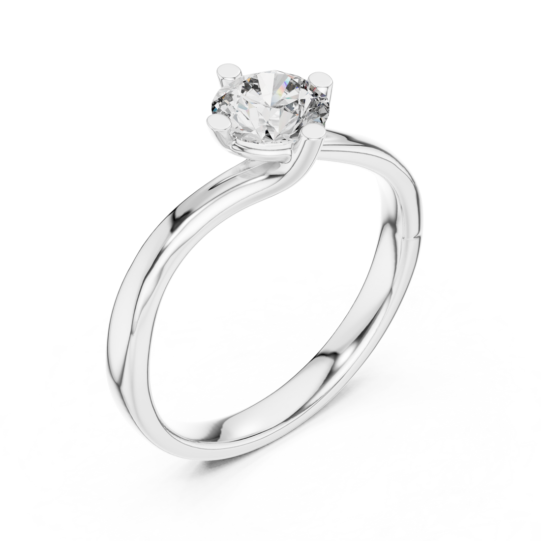 Stunning Round Cut Center Diamond Ring – Gold Beauty