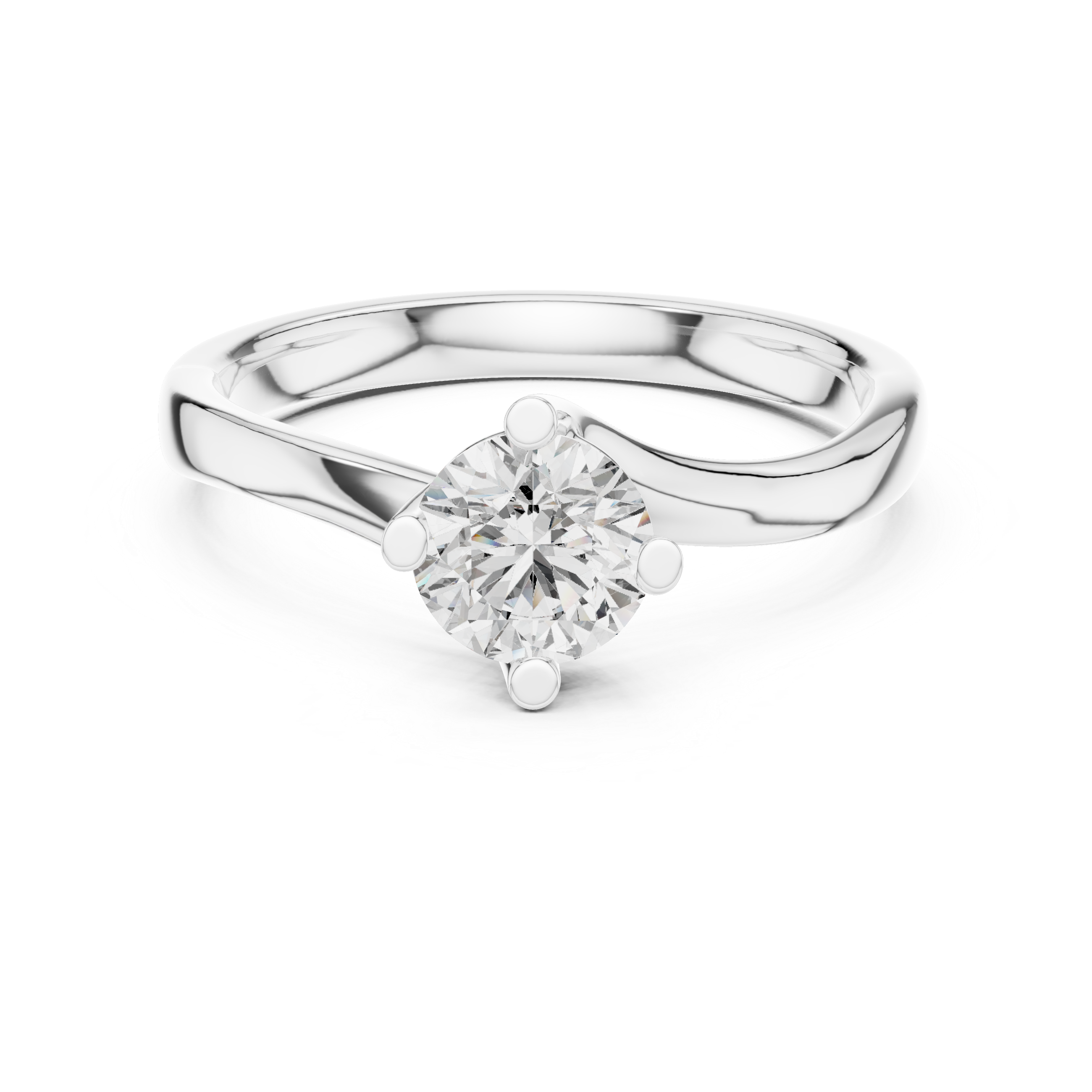 Stunning Round Cut Center Diamond Ring – Gold Beauty