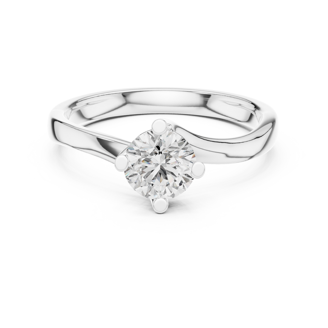 Stunning Round Cut Center Diamond Ring – Gold Beauty