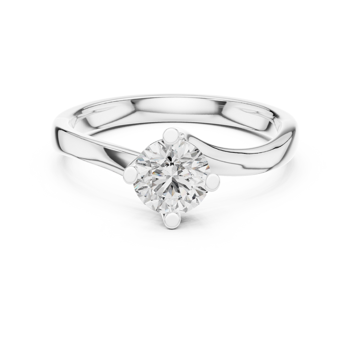 Stunning Round Cut Center Diamond Ring – Gold Beauty