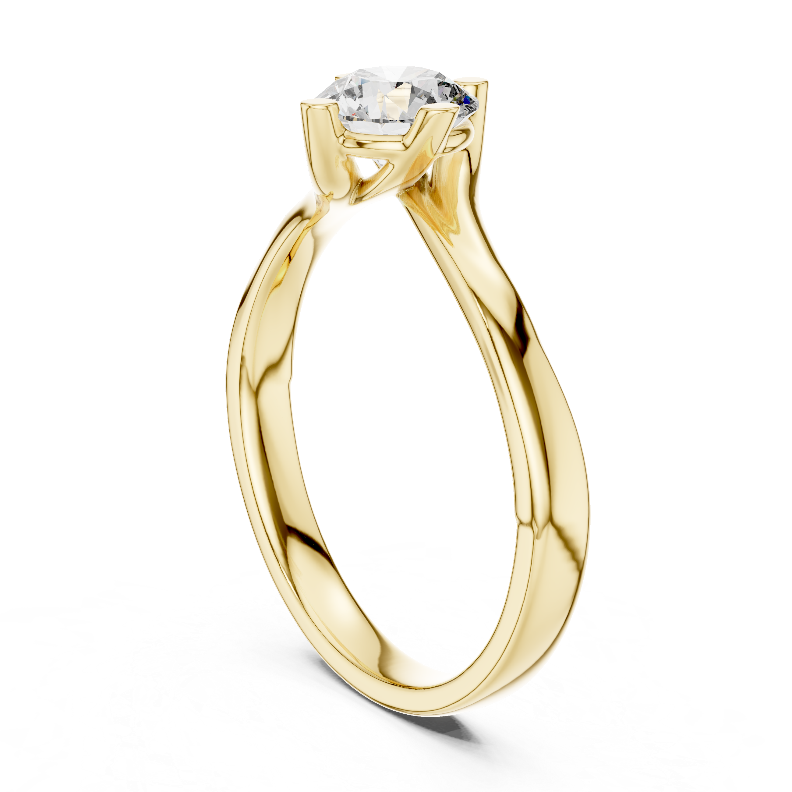Stunning Round Cut Center Diamond Ring – Gold Beauty
