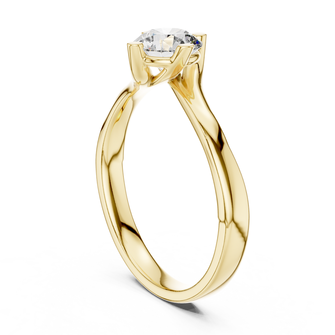 Stunning Round Cut Center Diamond Ring – Gold Beauty