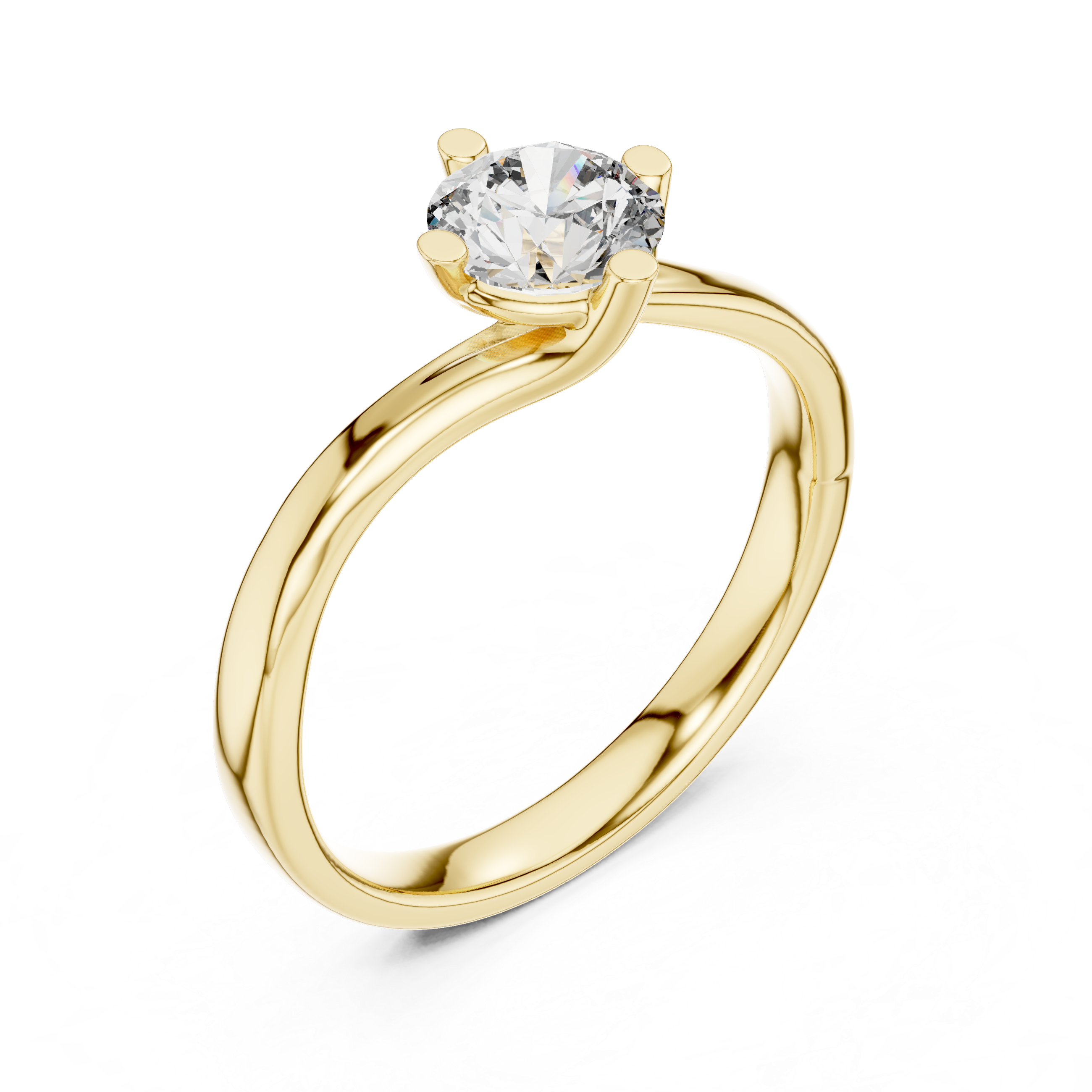 Stunning Round Cut Center Diamond Ring – Gold Beauty
