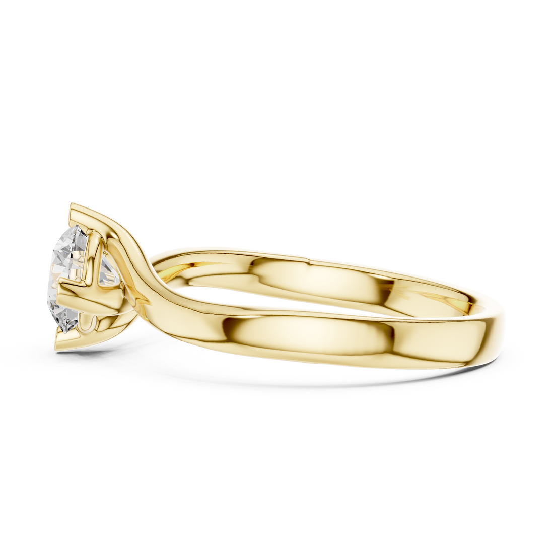 Stunning Round Cut Center Diamond Ring – Gold Beauty