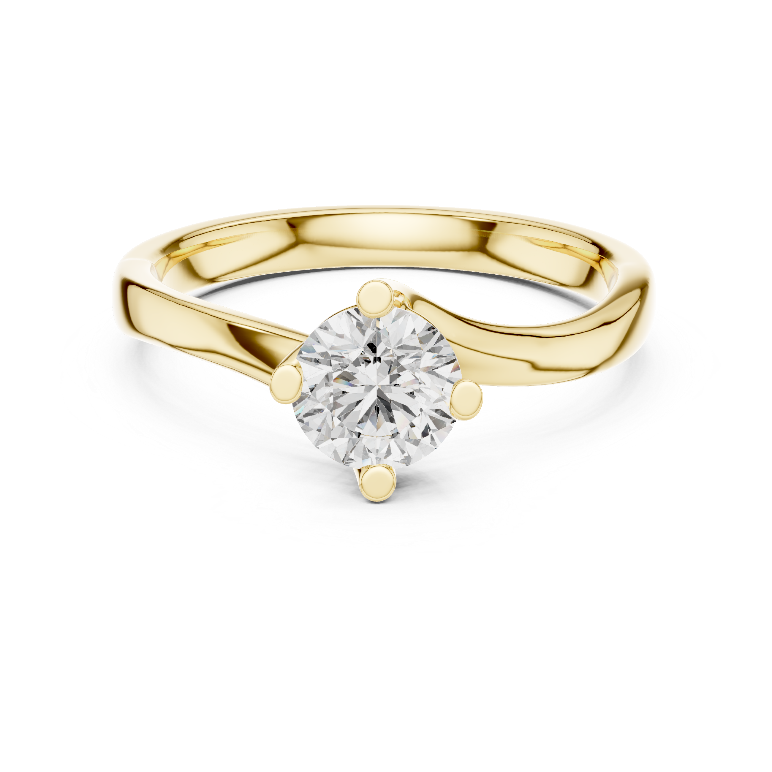 Stunning Round Cut Center Diamond Ring – Gold Beauty