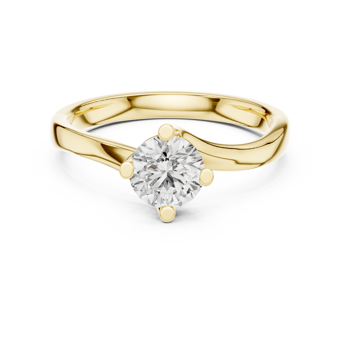Stunning Round Cut Center Diamond Ring – Gold Beauty