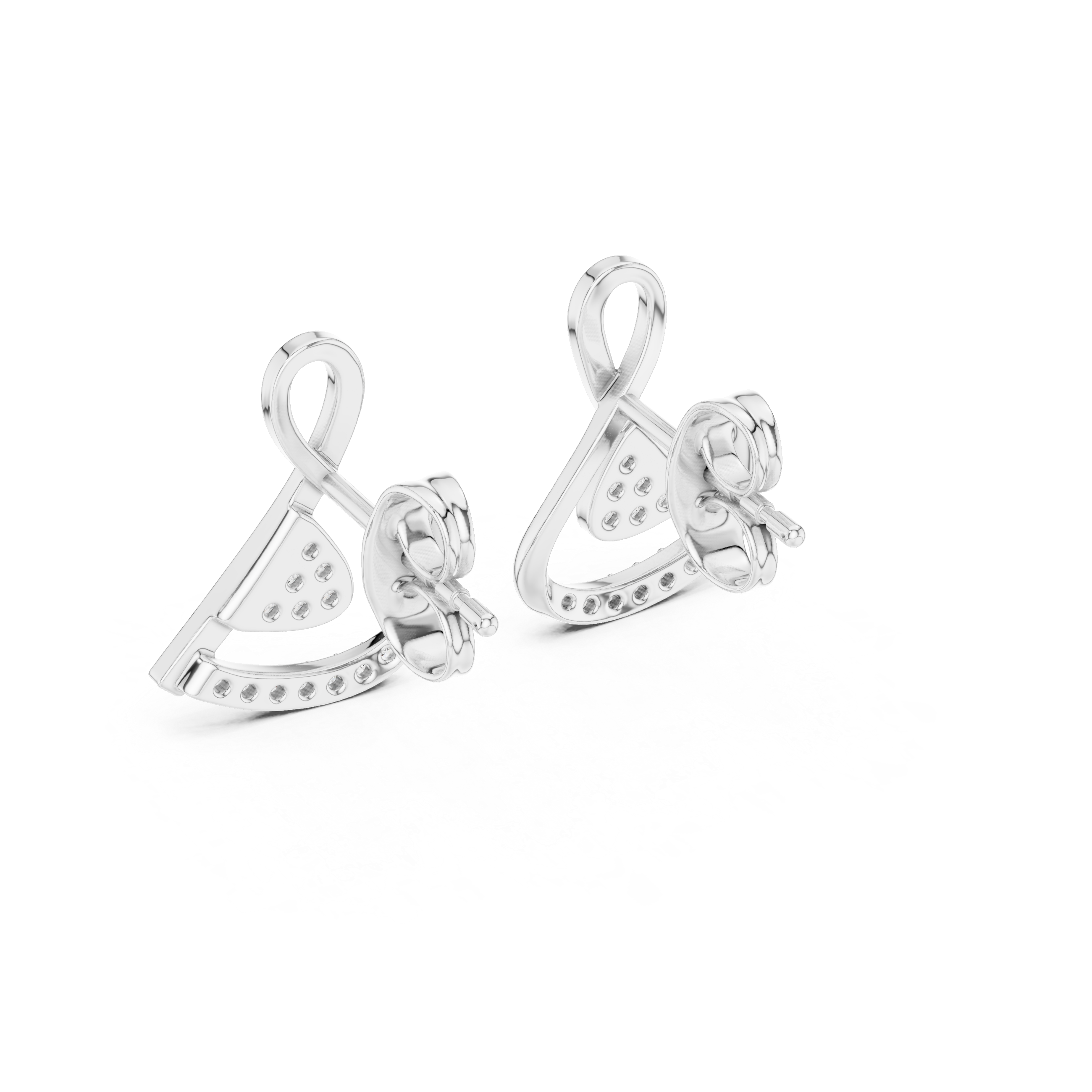 Contemporary Infinity Knot Rose Gold Earrings with Diamond Accents – Stylish Geometric Design for Women’s Fine Jewelry Collection
