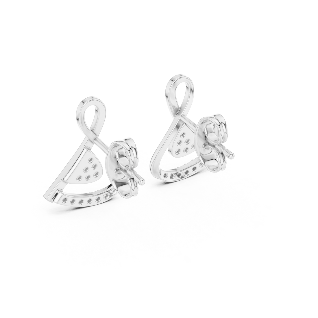 Contemporary Infinity Knot Rose Gold Earrings with Diamond Accents – Stylish Geometric Design for Women’s Fine Jewelry Collection
