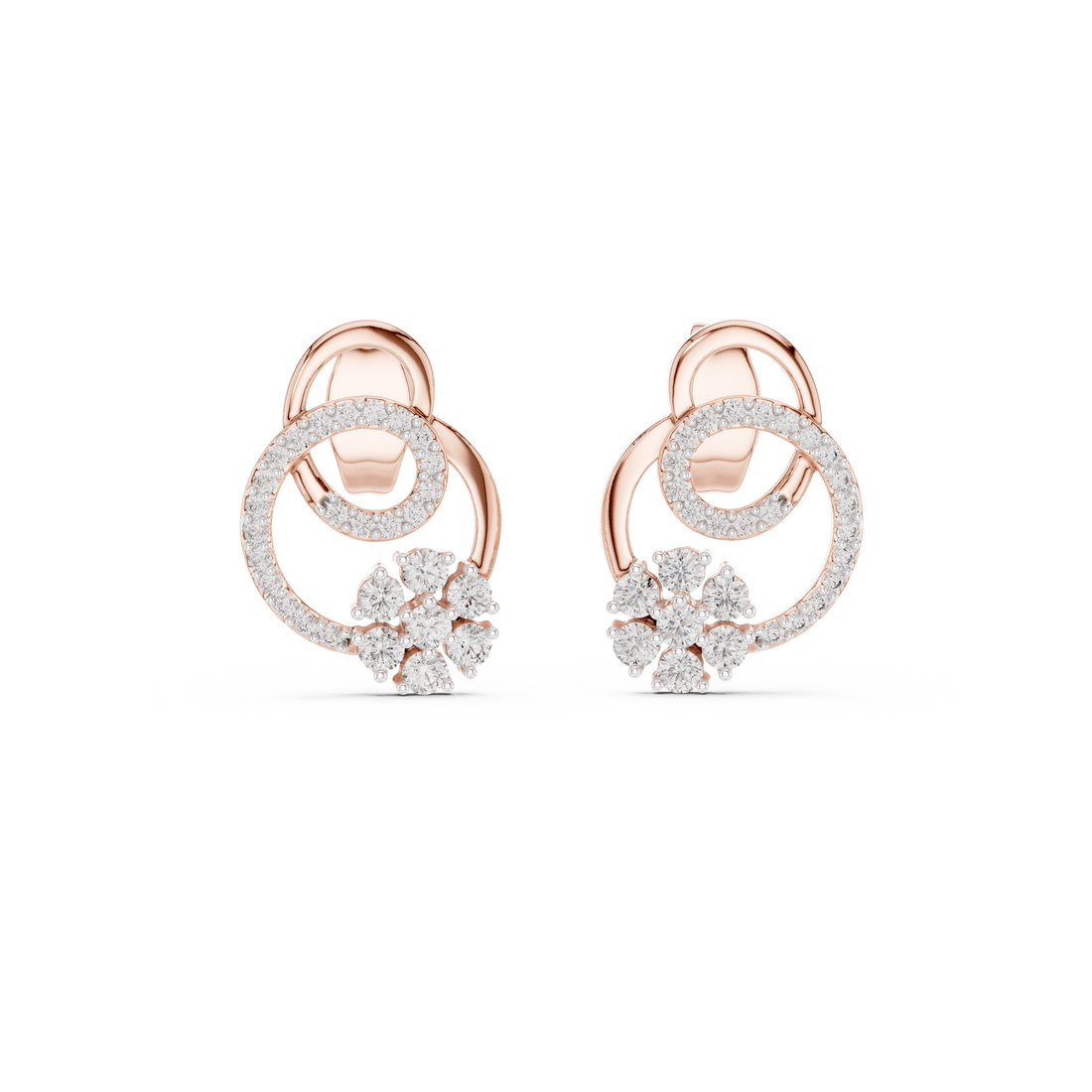 Designer Earrings in Gold with Diamond Embellishments – Modern Artistic Jewelry for Elegant Women