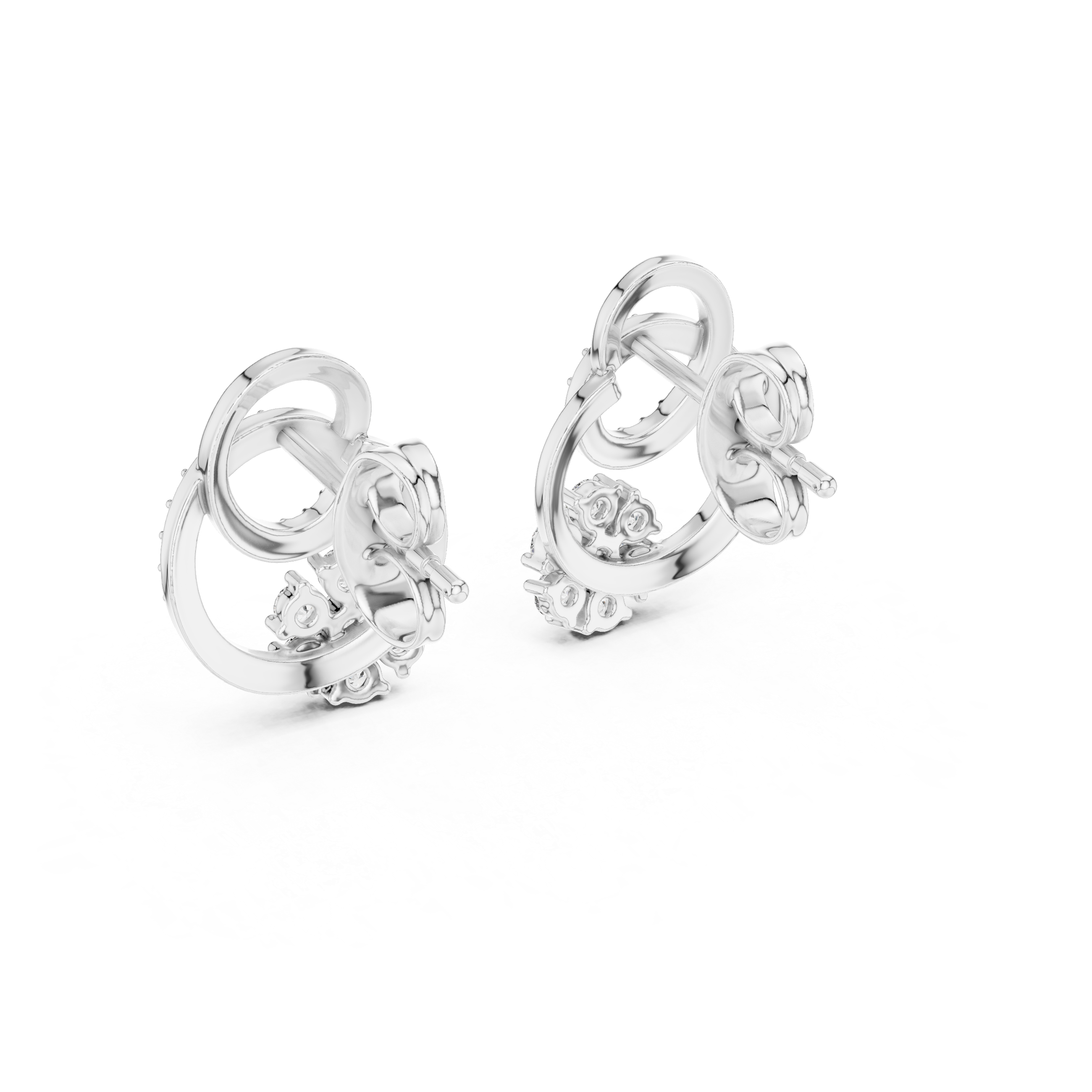 Designer Earrings in Gold with Diamond Embellishments – Modern Artistic Jewelry for Elegant Women