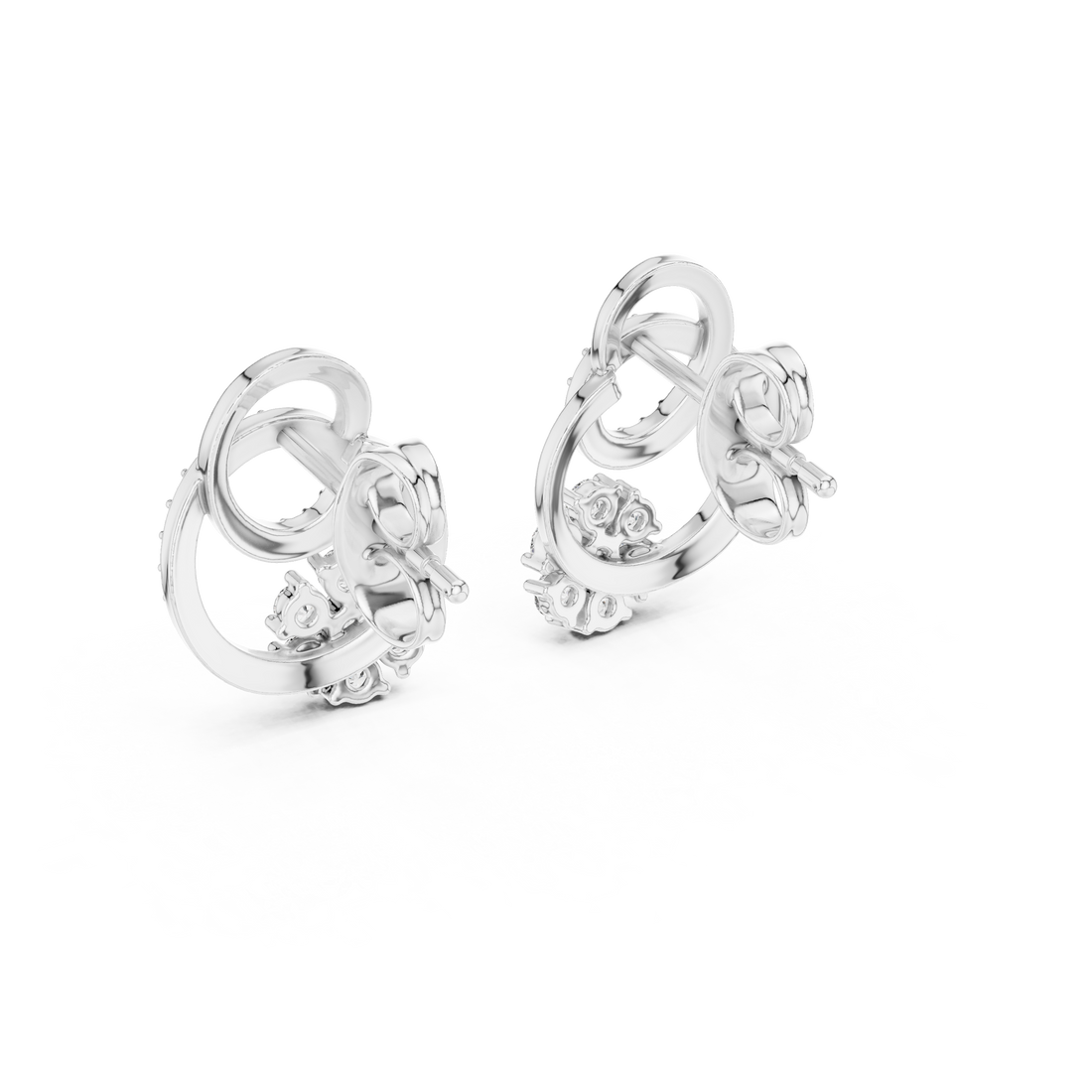 Designer Earrings in Gold with Diamond Embellishments – Modern Artistic Jewelry for Elegant Women