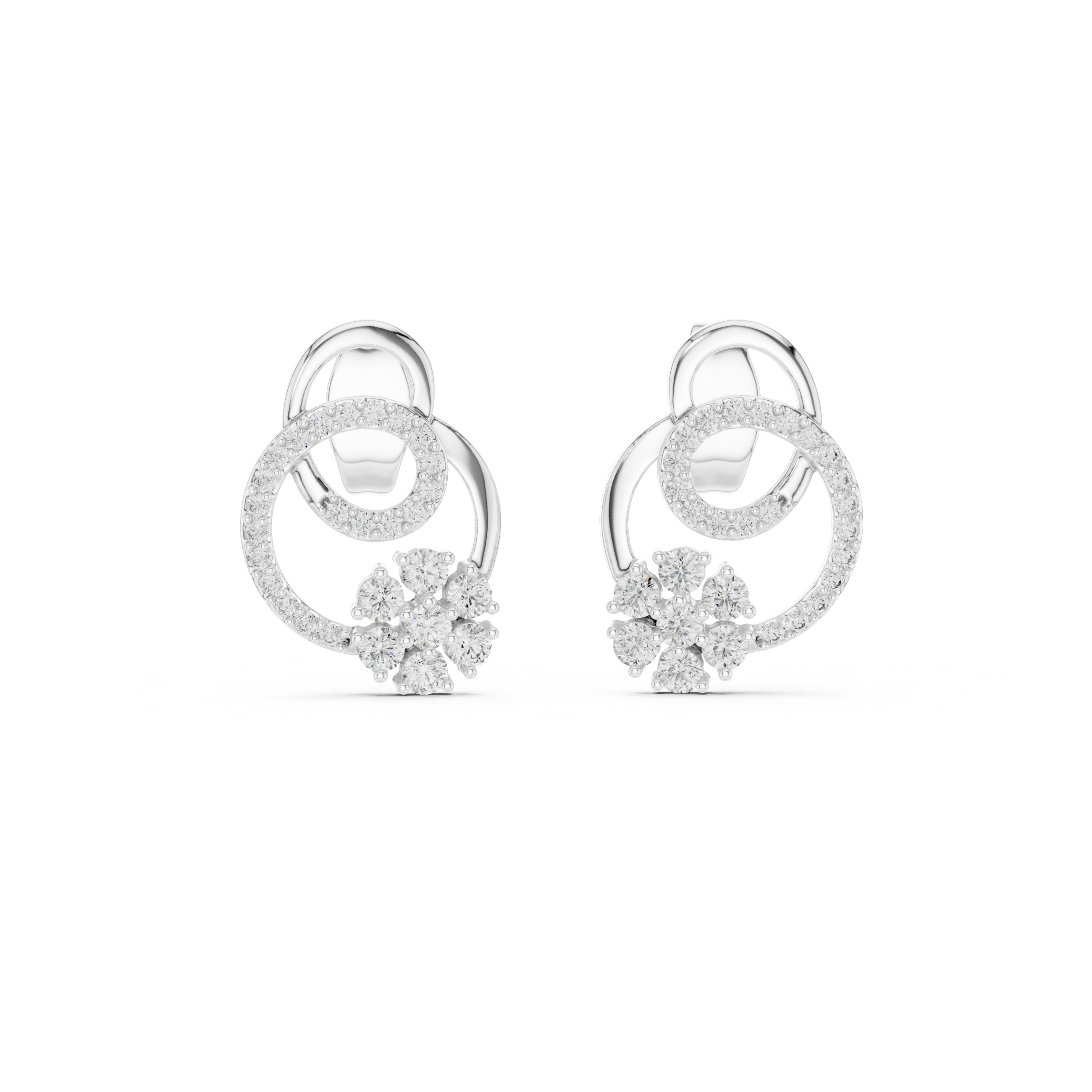 Designer Earrings in Gold with Diamond Embellishments – Modern Artistic Jewelry for Elegant Women
