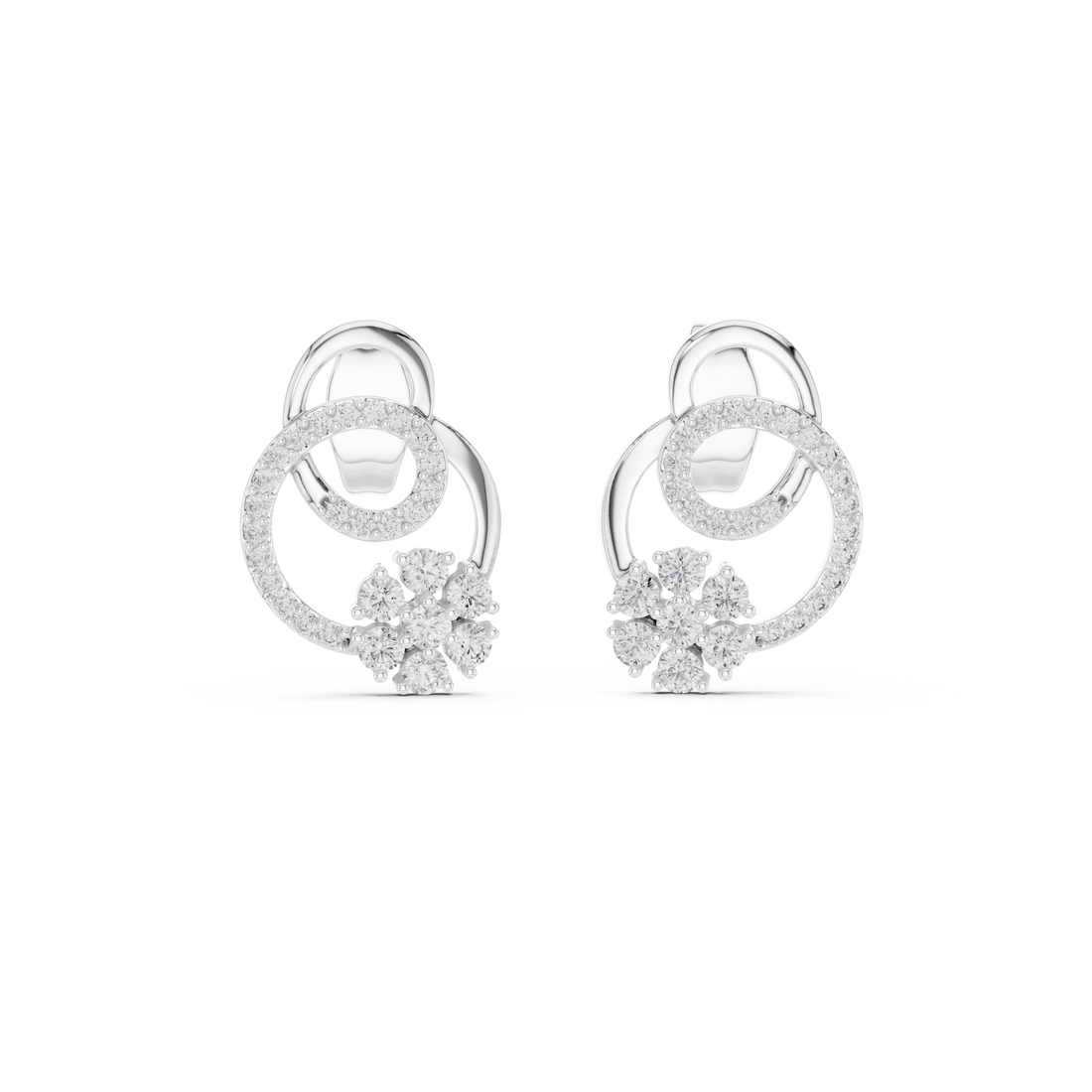 Designer Earrings in Gold with Diamond Embellishments – Modern Artistic Jewelry for Elegant Women