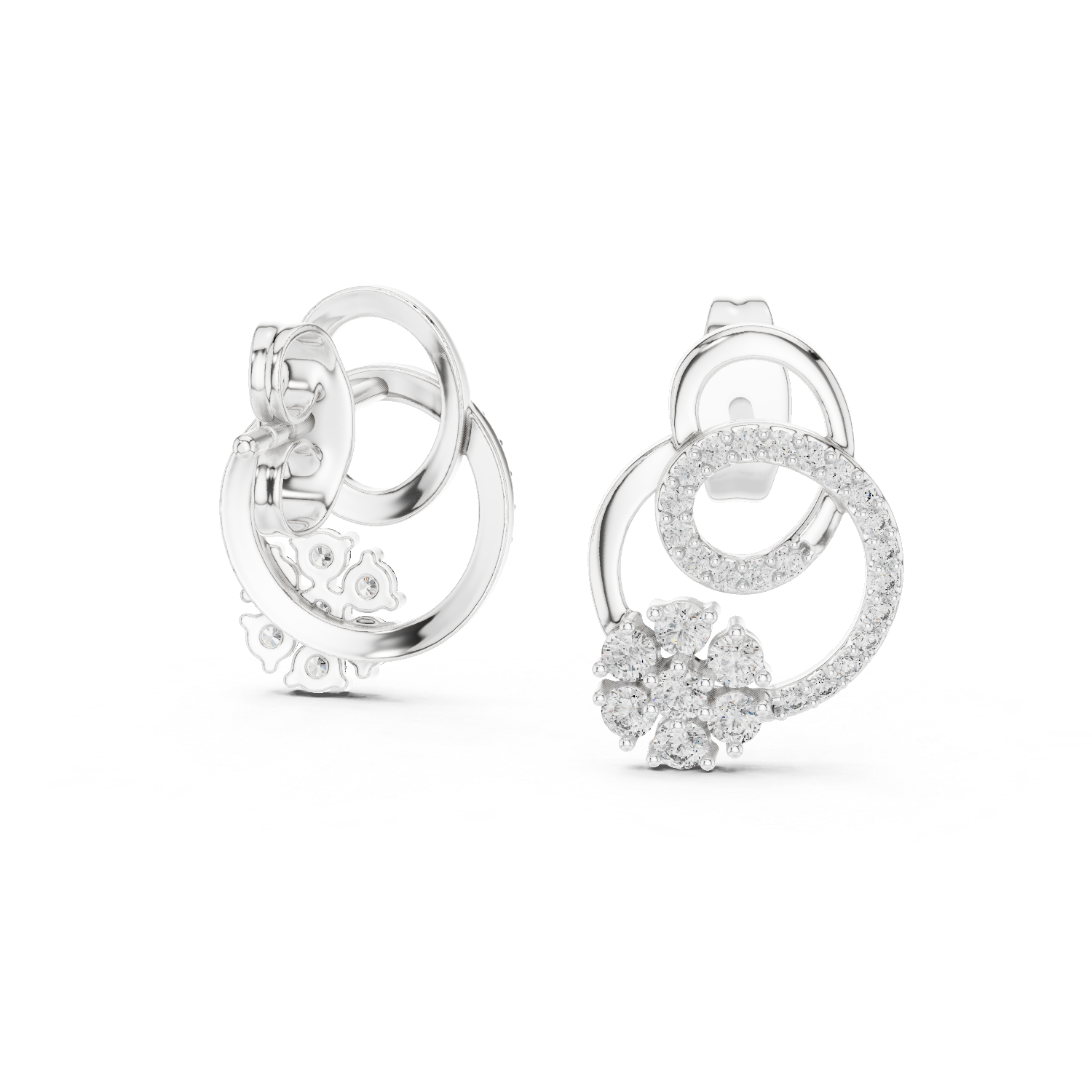 Designer Earrings in Gold with Diamond Embellishments – Modern Artistic Jewelry for Elegant Women