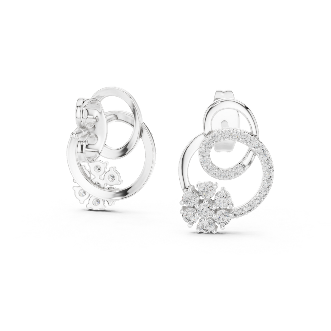 Designer Earrings in Gold with Diamond Embellishments – Modern Artistic Jewelry for Elegant Women