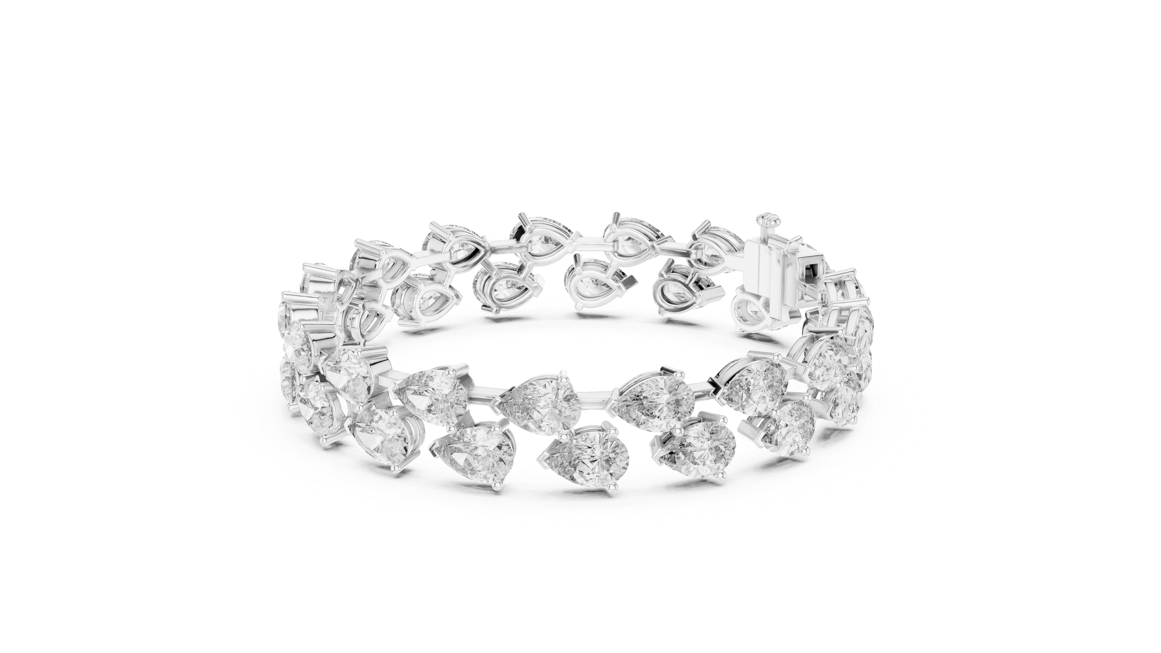 Elegant Pear Shape Diamond Bracelet in Rose Gold