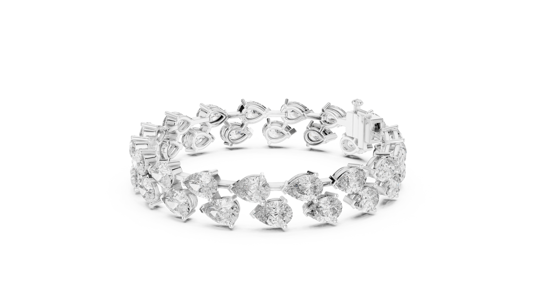 Elegant Pear Shape Diamond Bracelet in Rose Gold