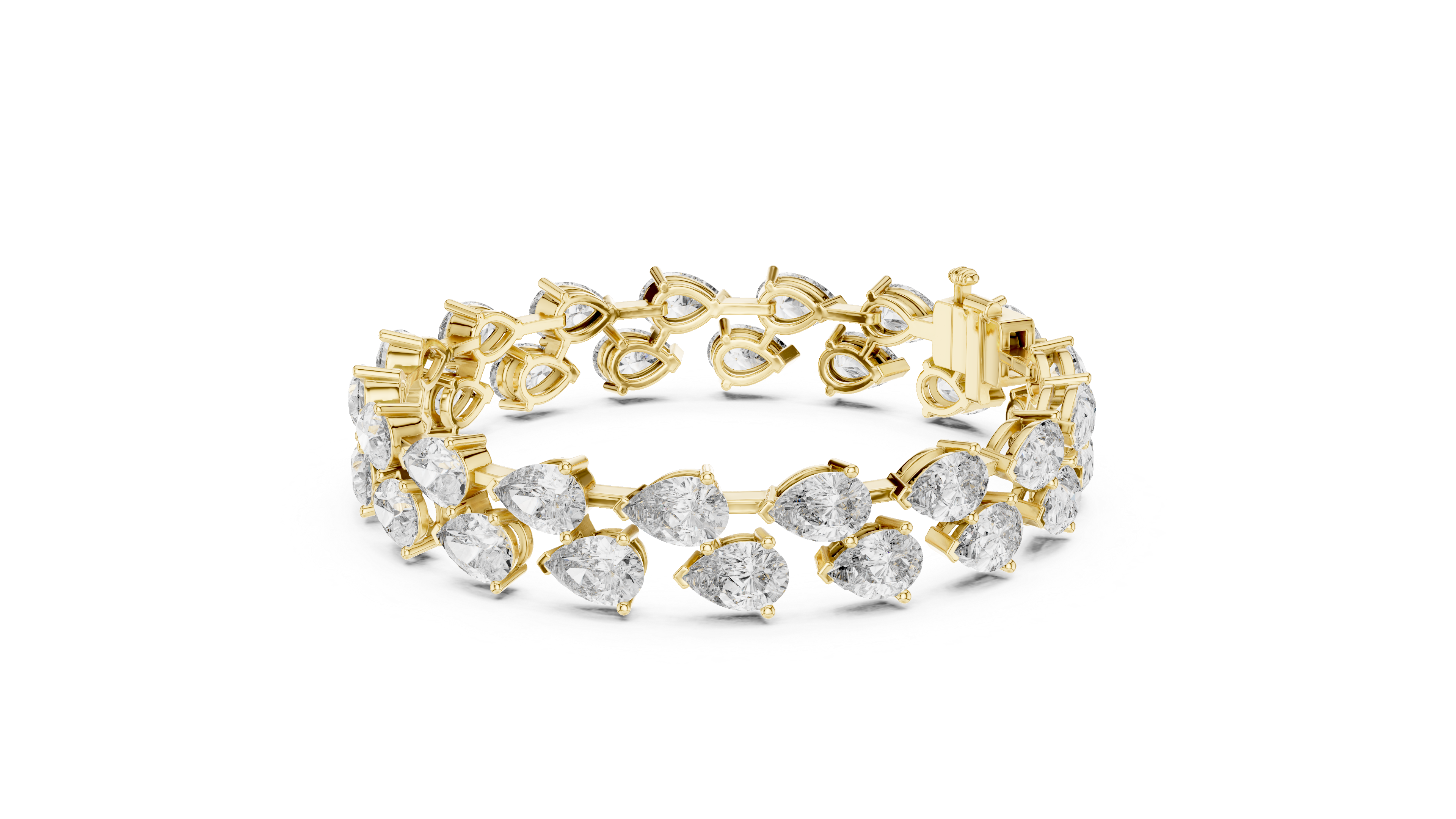 Elegant Pear Shape Diamond Bracelet in Rose Gold