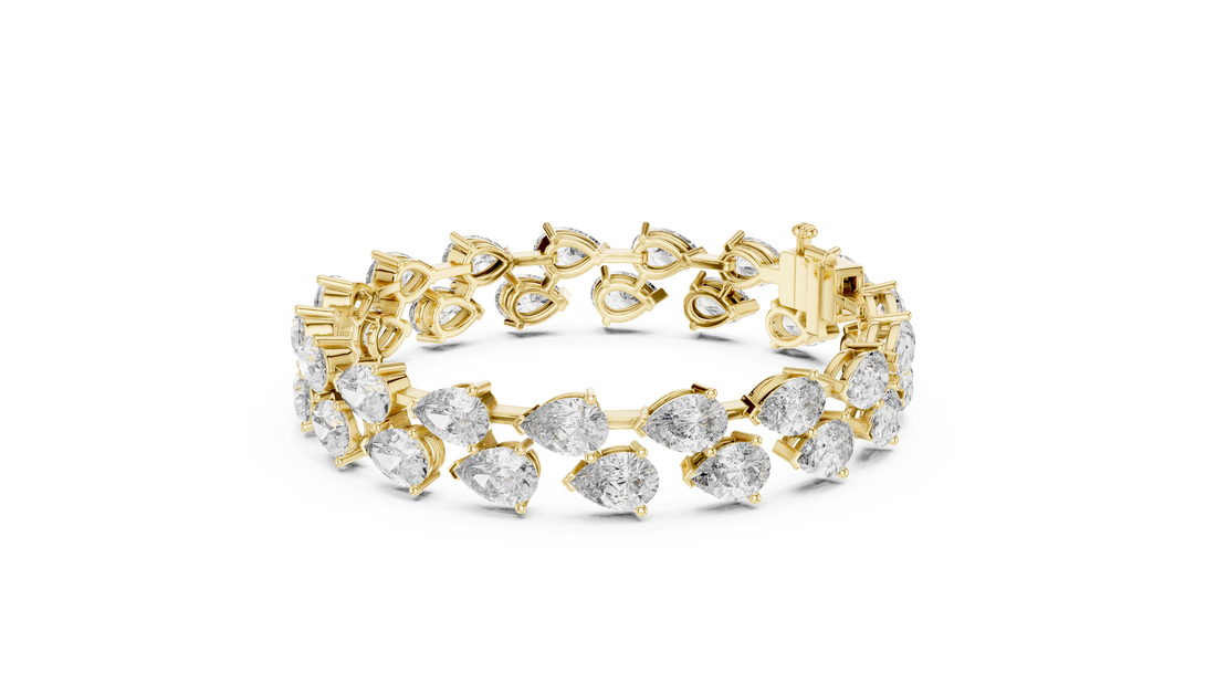Elegant Pear Shape Diamond Bracelet in Rose Gold