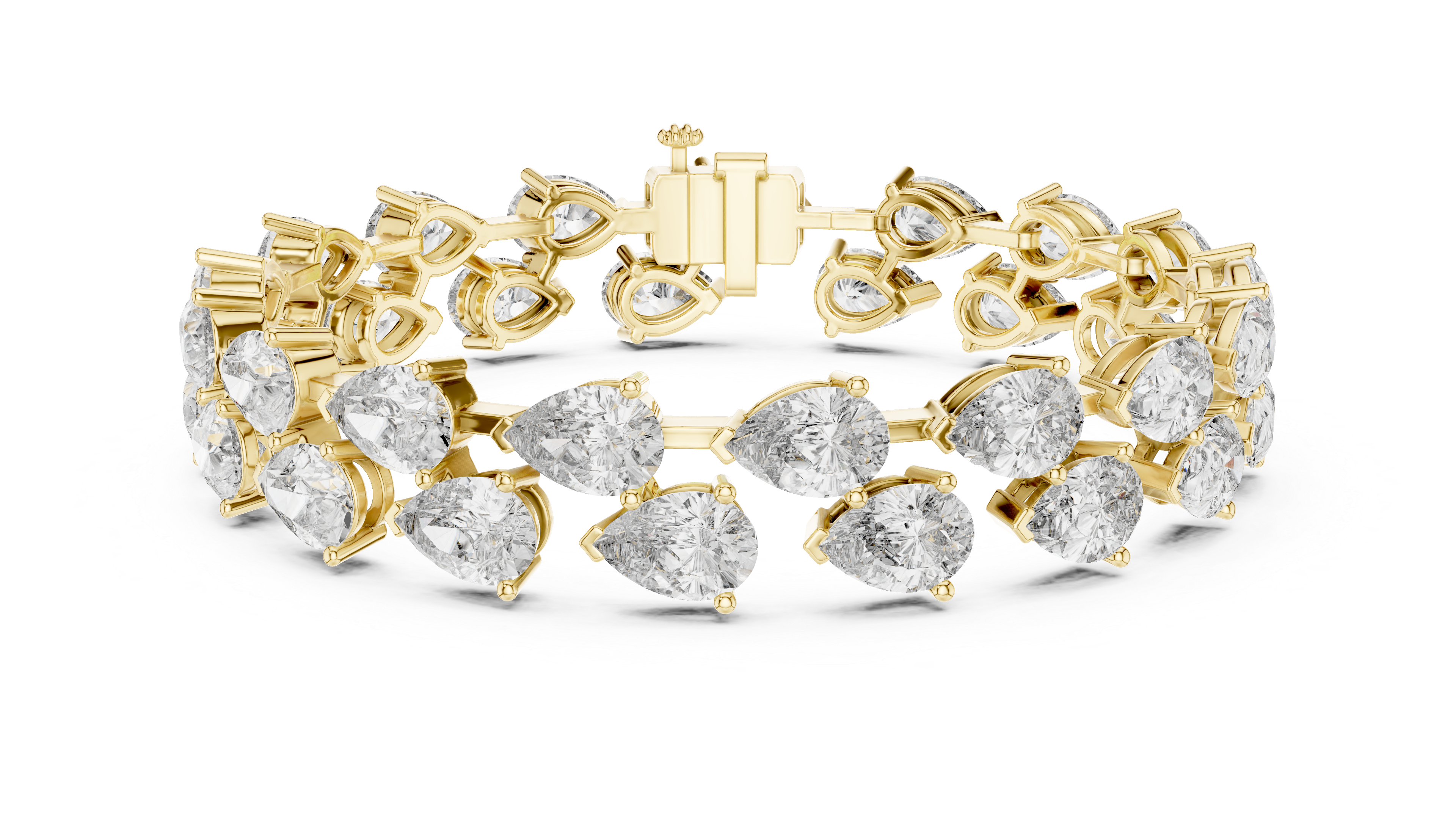 Elegant Pear Shape Diamond Bracelet in Rose Gold