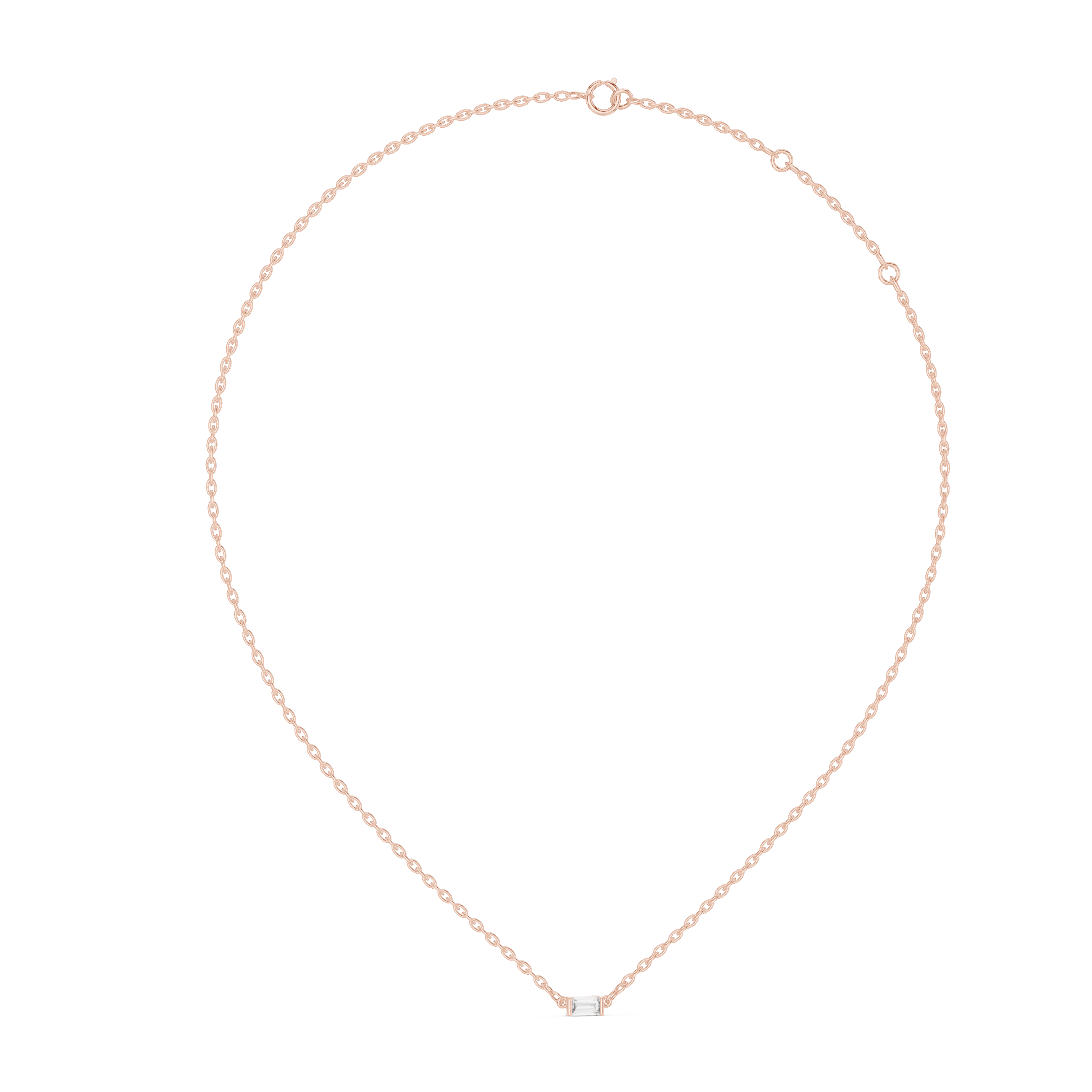 Luxury Emerald Cut Diamond Pendant | Rose Gold Necklace for Women