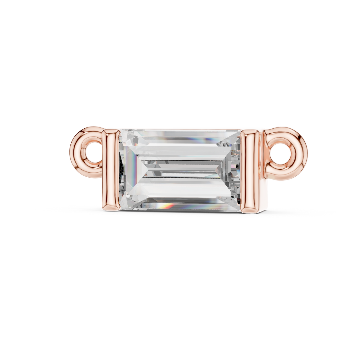 Luxury Emerald Cut Diamond Pendant | Rose Gold Necklace for Women
