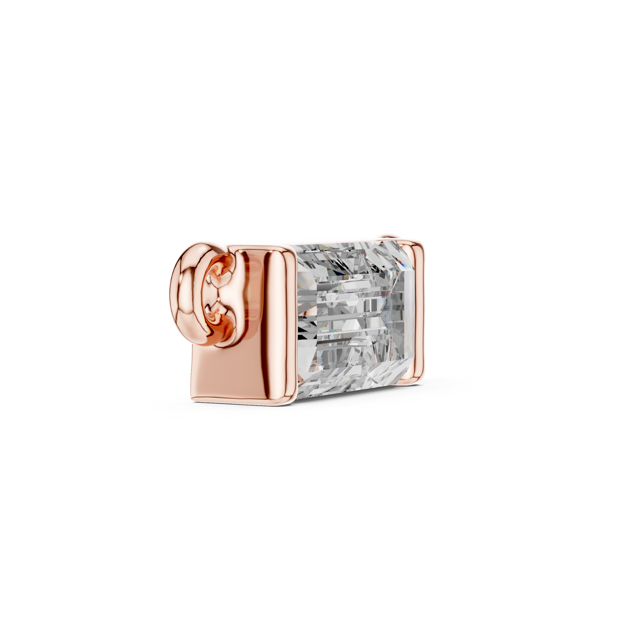 Luxury Emerald Cut Diamond Pendant | Rose Gold Necklace for Women