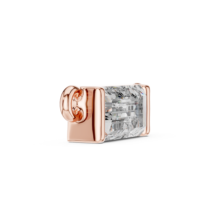Luxury Emerald Cut Diamond Pendant | Rose Gold Necklace for Women