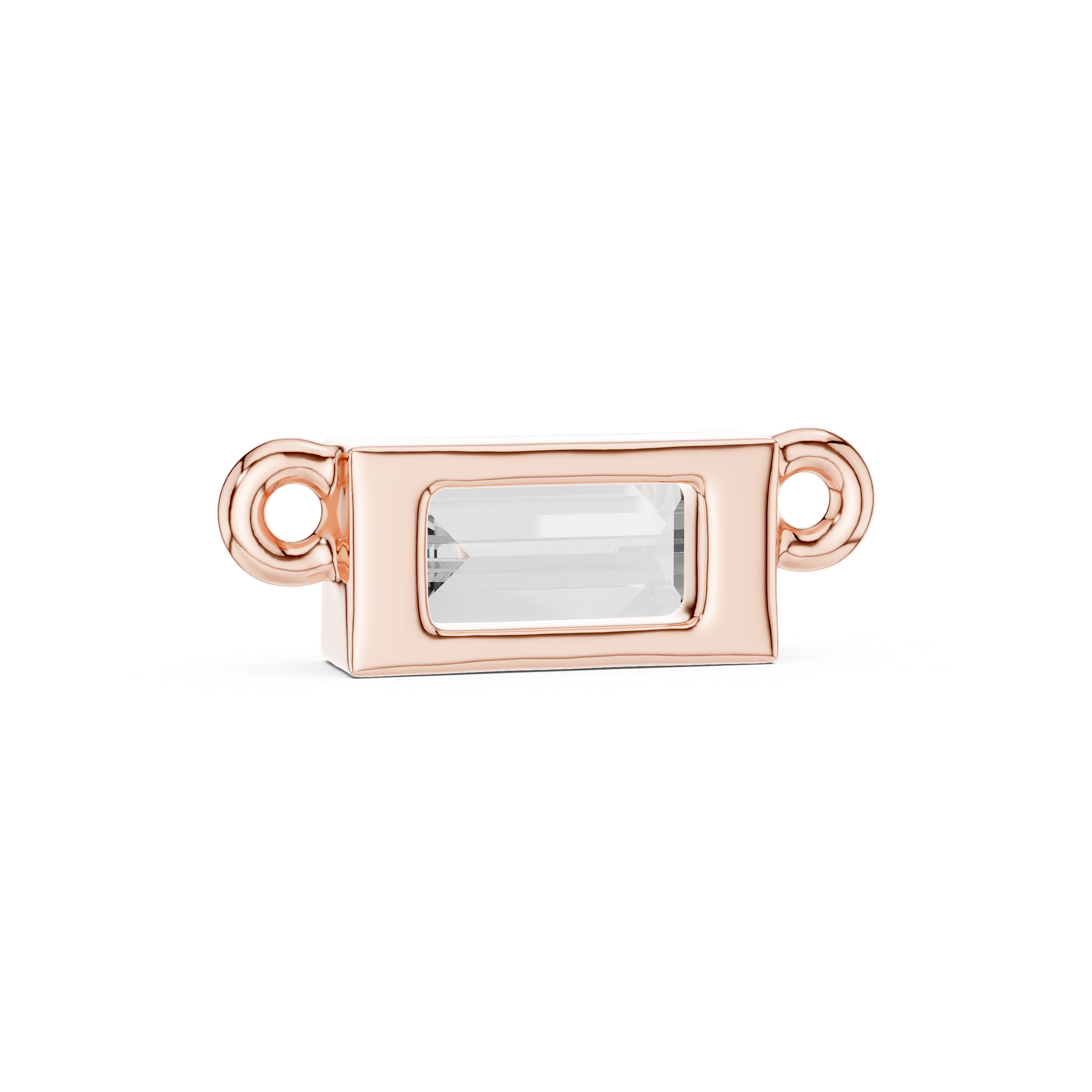 Luxury Emerald Cut Diamond Pendant | Rose Gold Necklace for Women