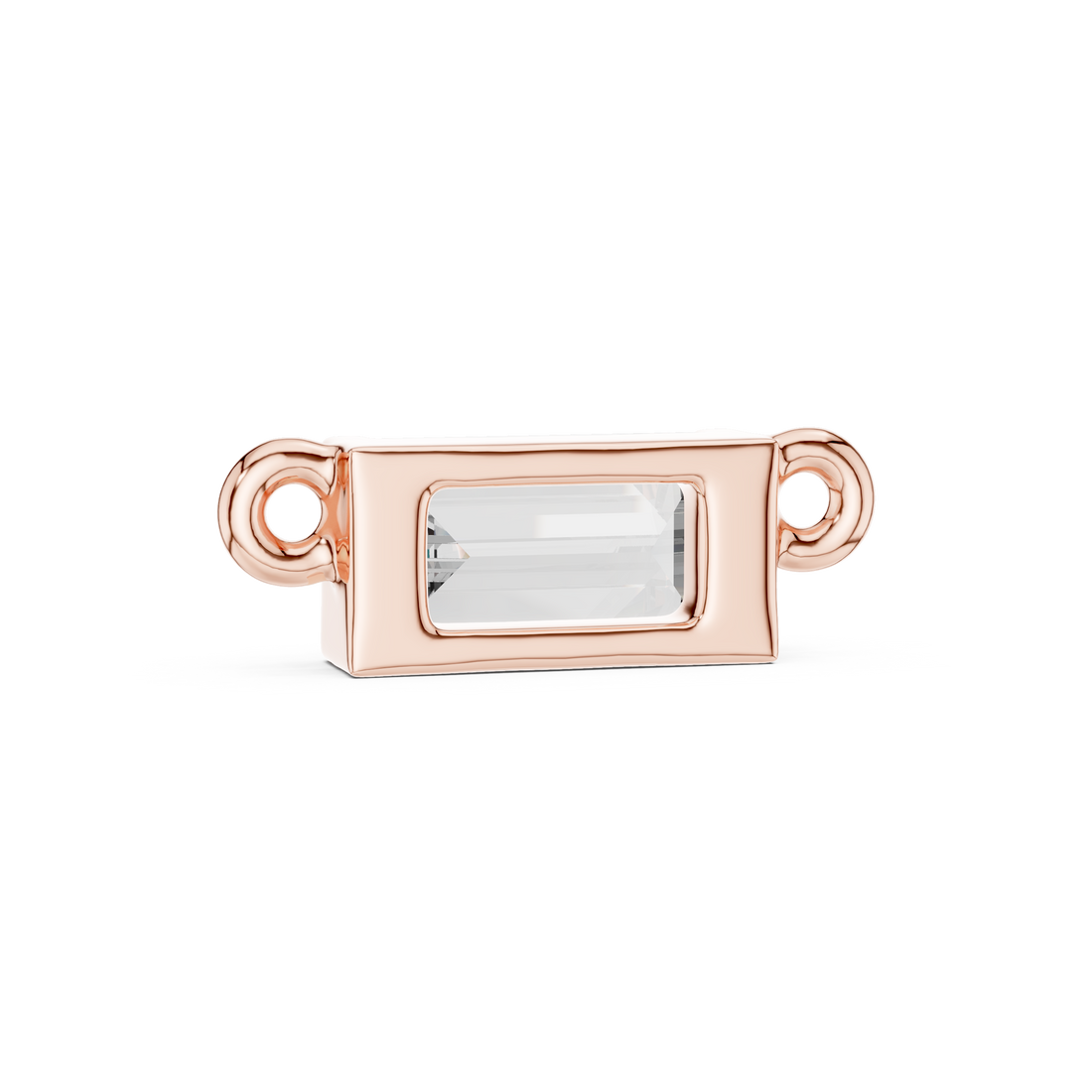 Luxury Emerald Cut Diamond Pendant | Rose Gold Necklace for Women