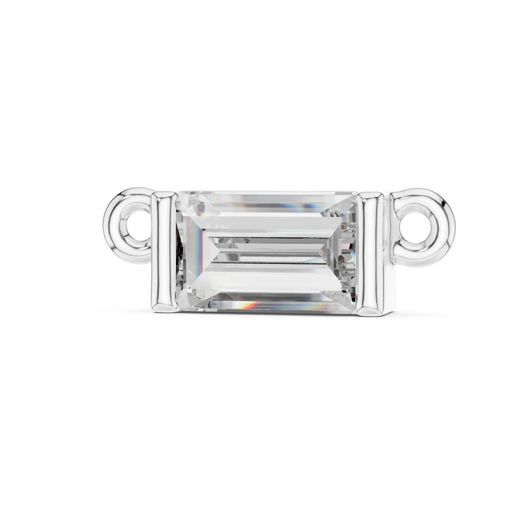Luxury Emerald Cut Diamond Pendant | Rose Gold Necklace for Women