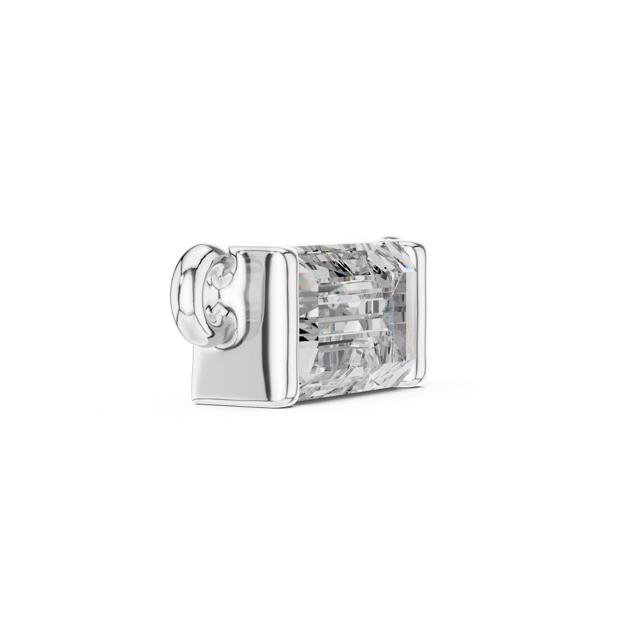 Luxury Emerald Cut Diamond Pendant | Rose Gold Necklace for Women