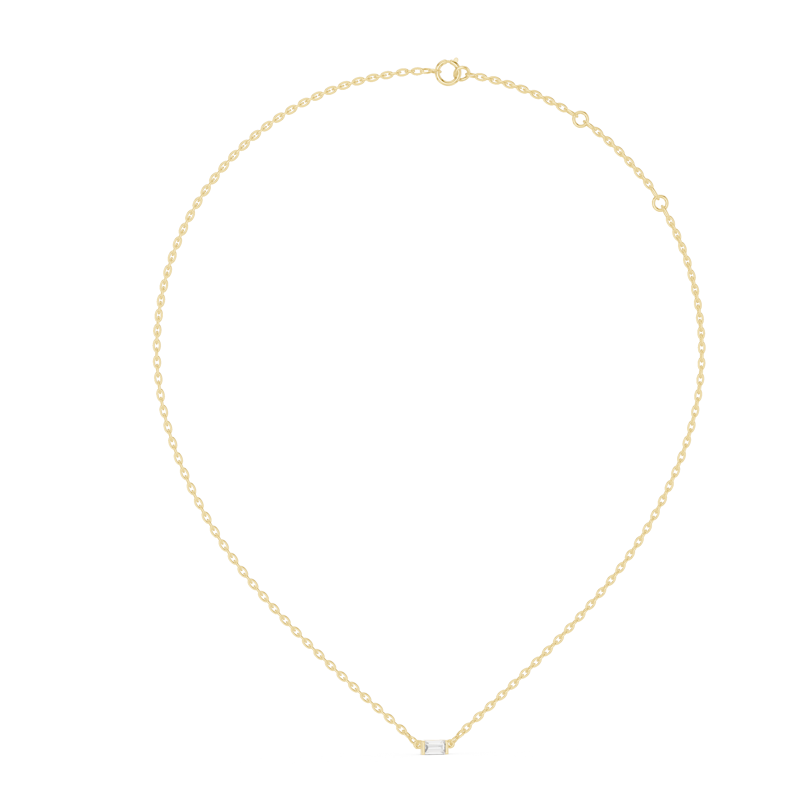 Luxury Emerald Cut Diamond Pendant | Rose Gold Necklace for Women