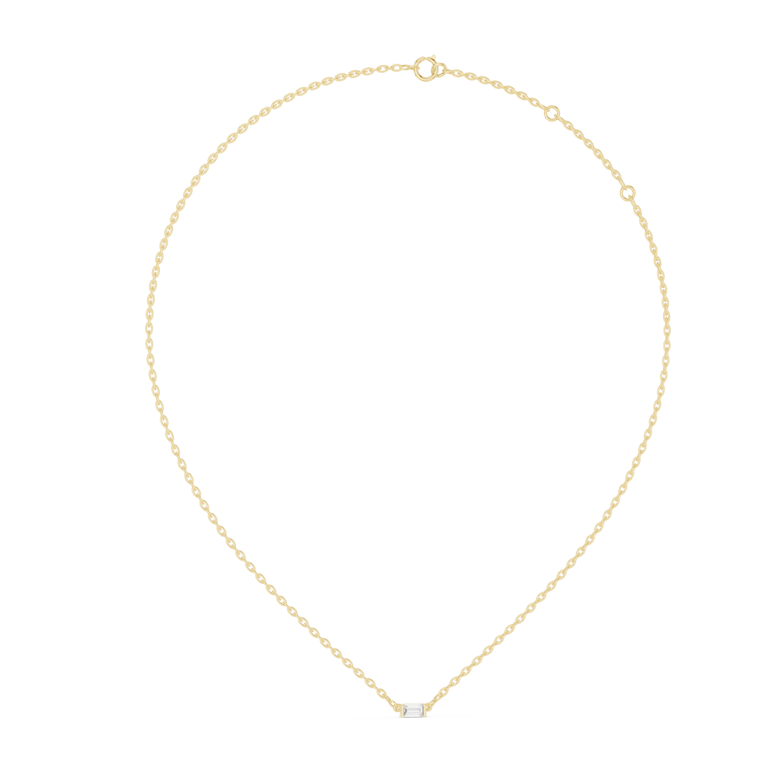 Luxury Emerald Cut Diamond Pendant | Rose Gold Necklace for Women