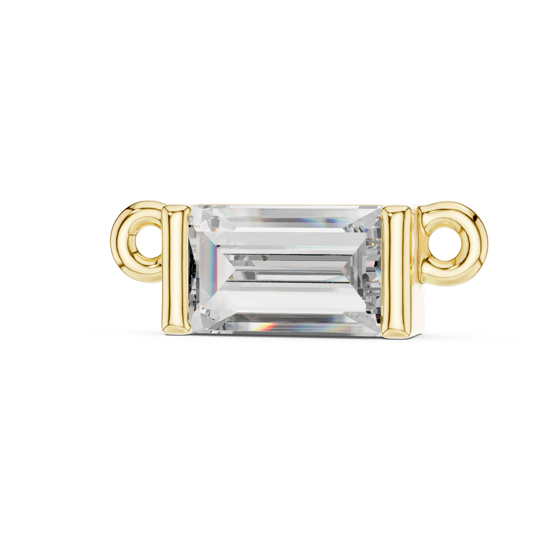Luxury Emerald Cut Diamond Pendant | Rose Gold Necklace for Women