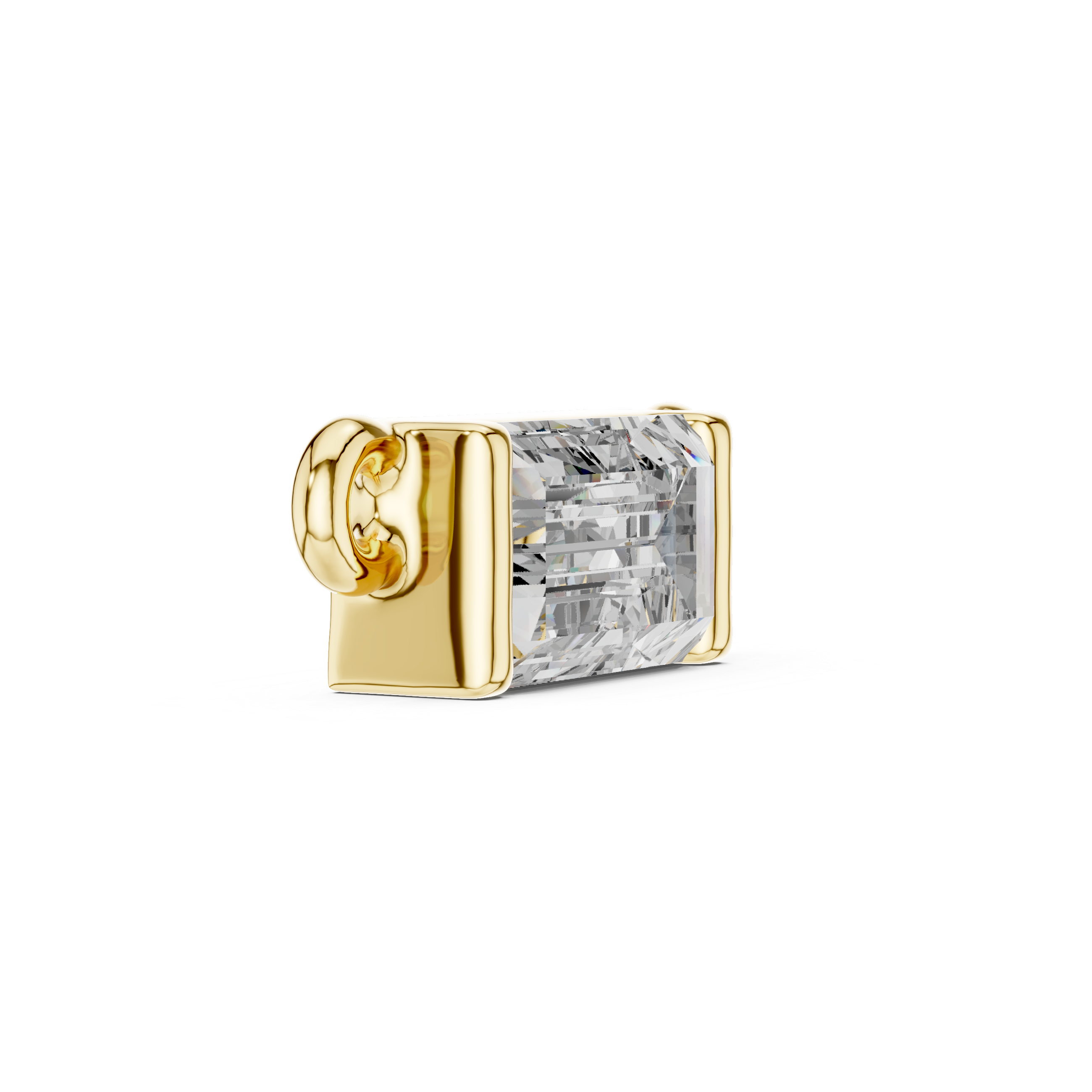 Luxury Emerald Cut Diamond Pendant | Rose Gold Necklace for Women