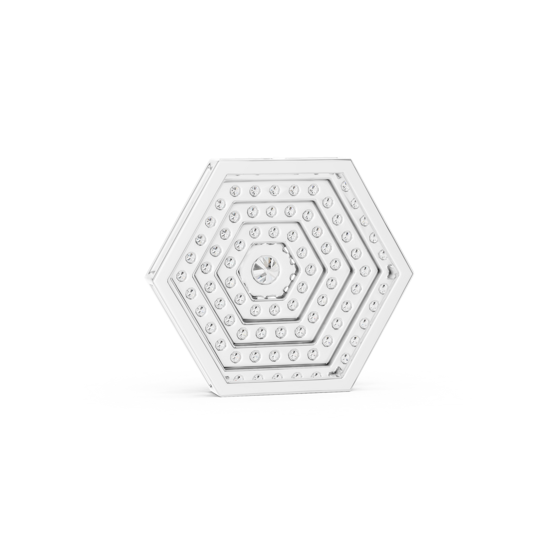 Multi-Layer Hexagon Diamond Pendant | Contemporary Pave Set Necklace