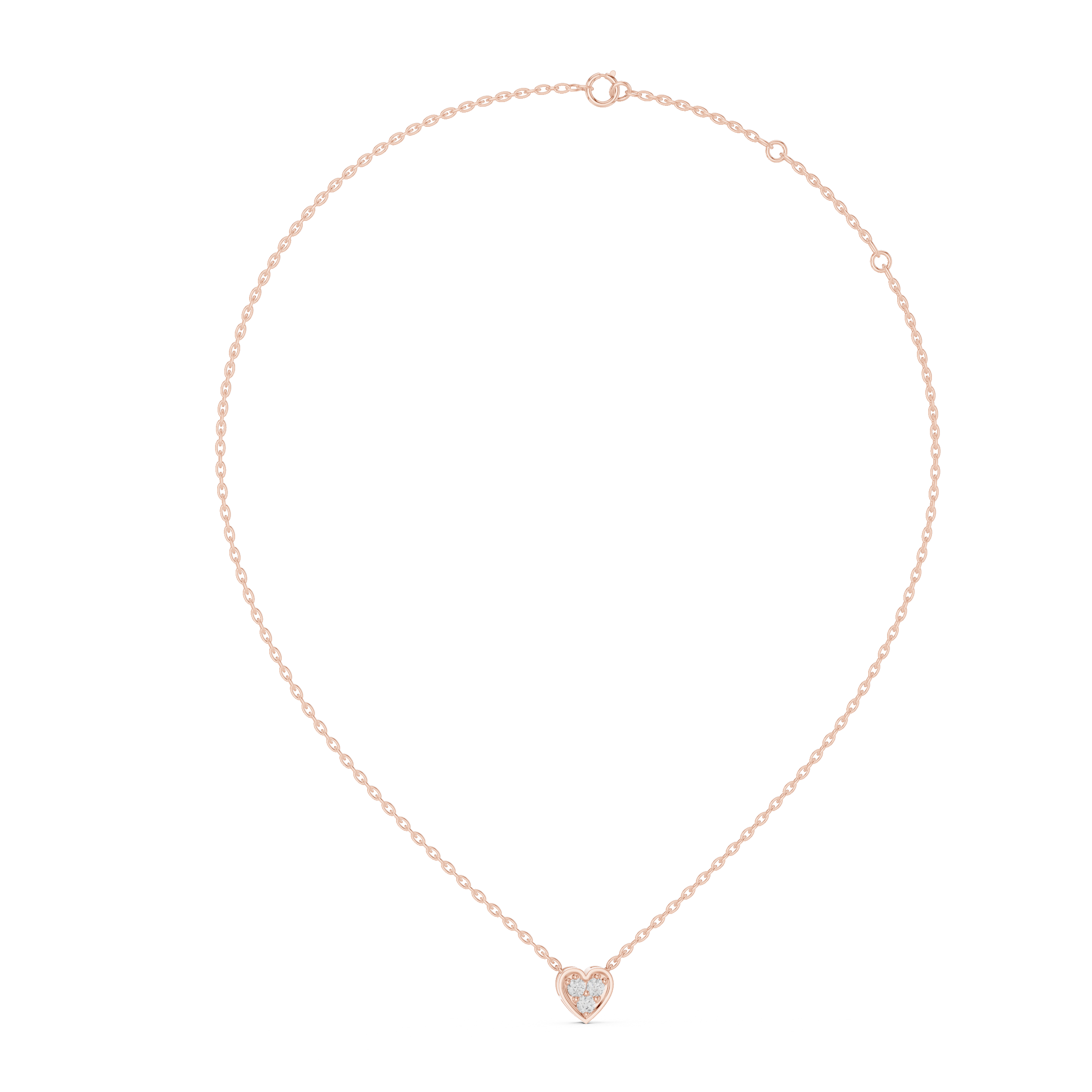 Romentic Heart Shape Diamond Pendant | Minimalist Rose Gold Pendant