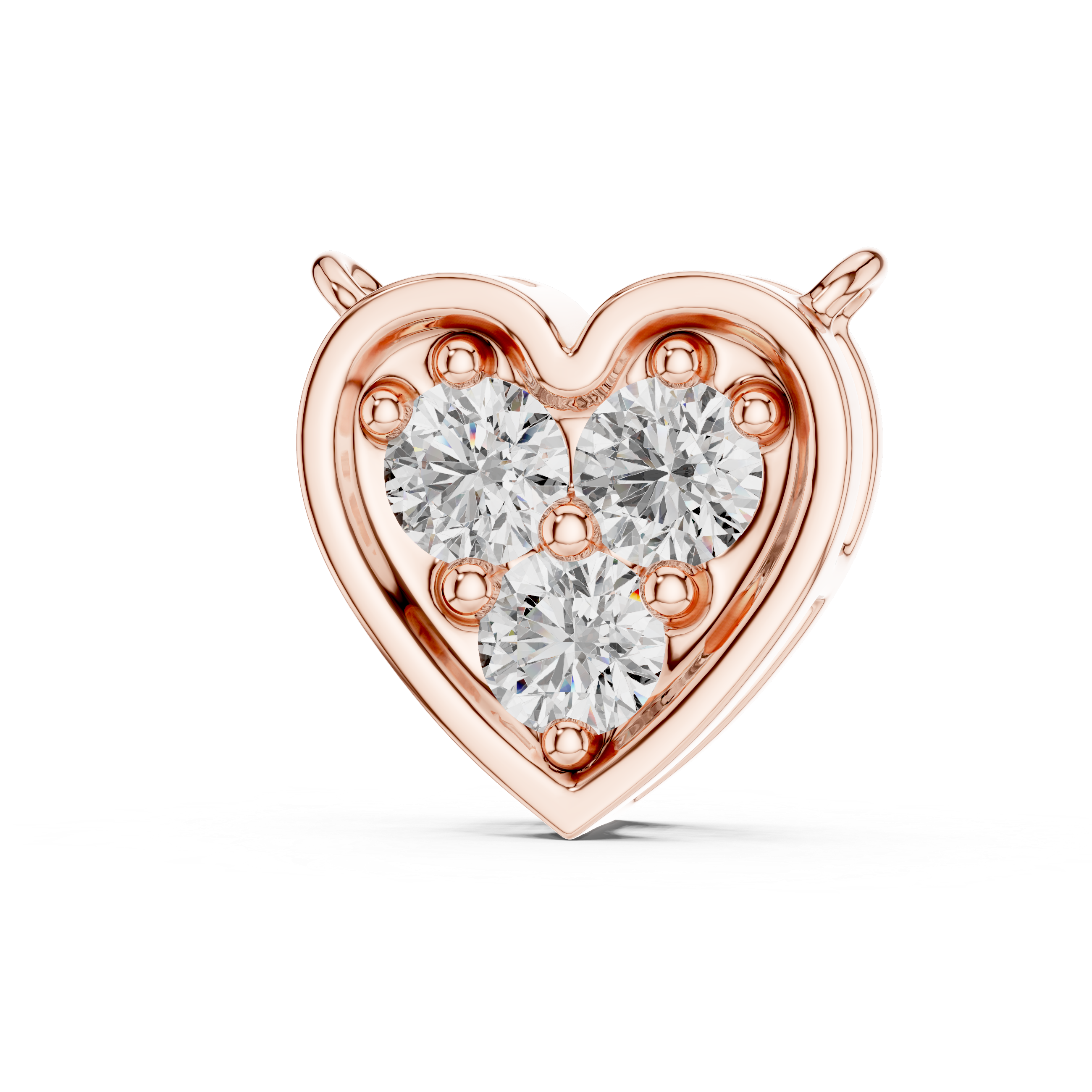 Romentic Heart Shape Diamond Pendant | Minimalist Rose Gold Pendant