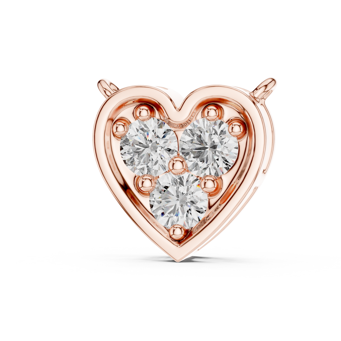 Romentic Heart Shape Diamond Pendant | Minimalist Rose Gold Pendant