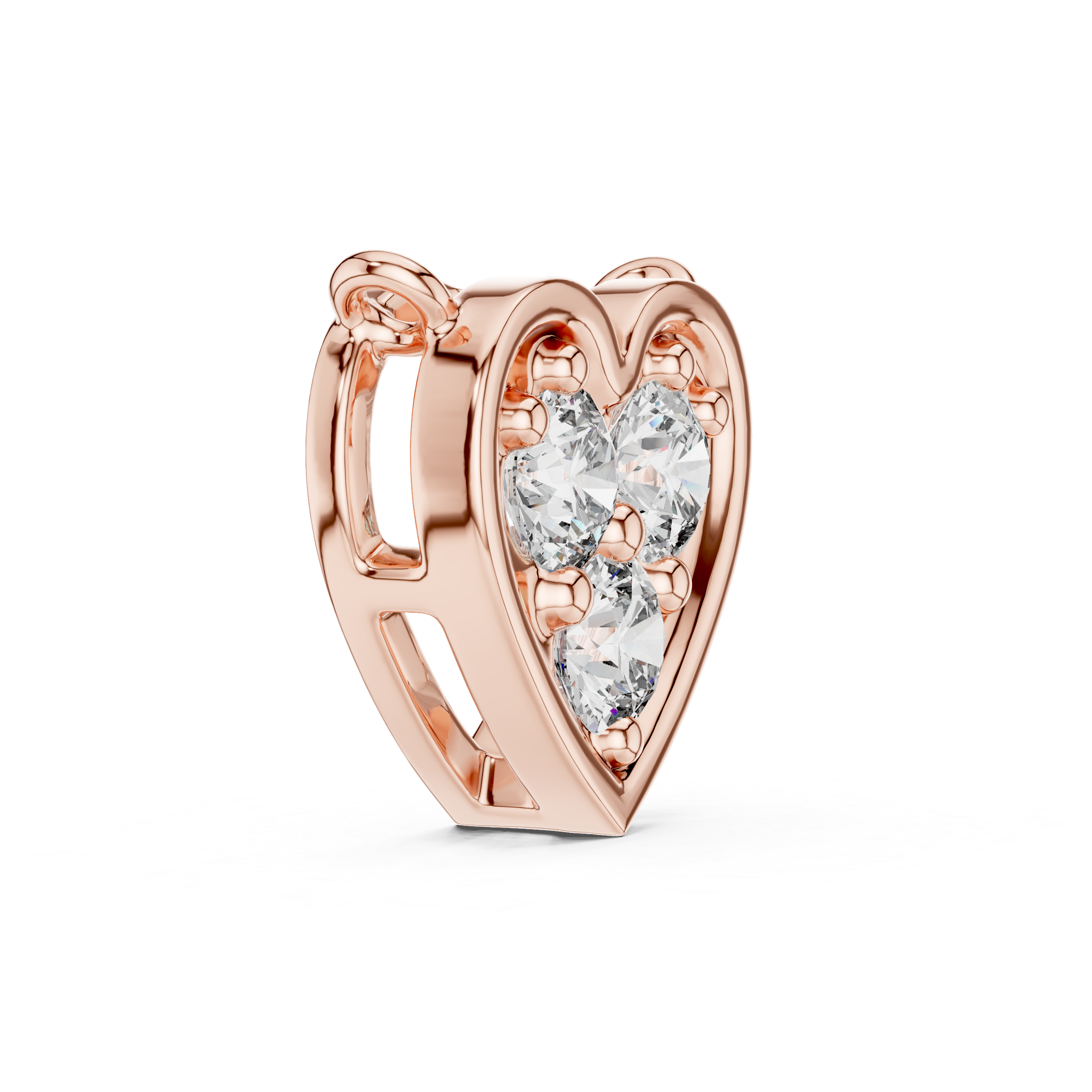 Romentic Heart Shape Diamond Pendant | Minimalist Rose Gold Pendant