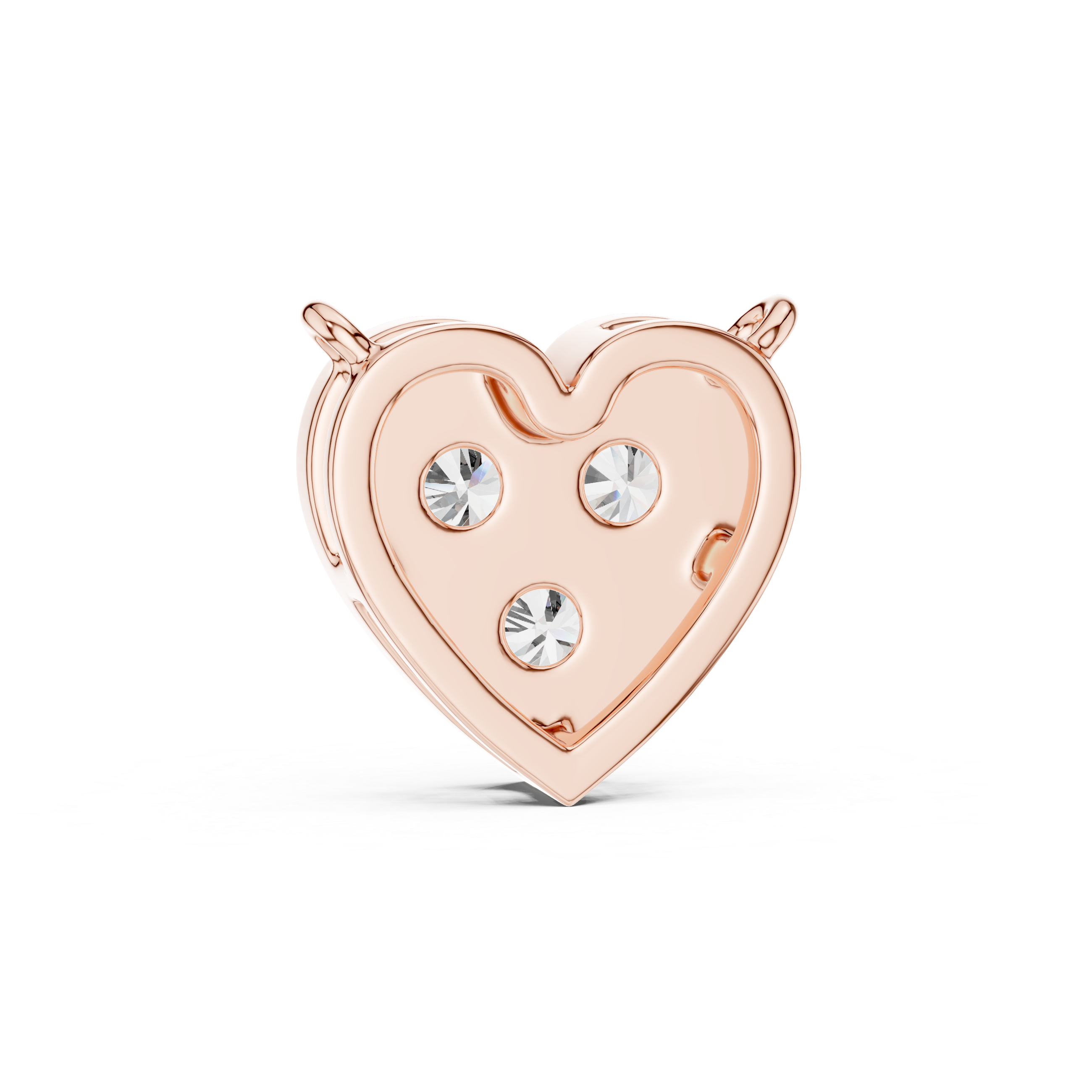 Romentic Heart Shape Diamond Pendant | Minimalist Rose Gold Pendant